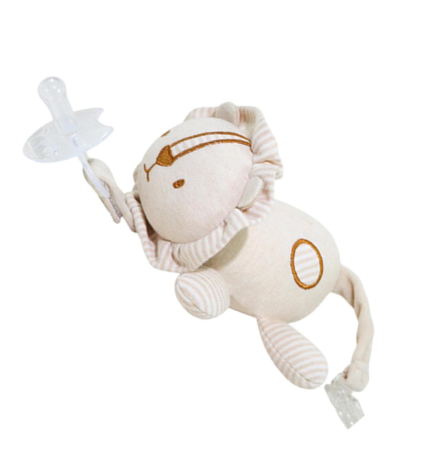 Beedozo Pacifier Holder Soft Toy | Lion Pacifier Clip - Safe Convenient & Stylish for Babies - Perfect for 0+ Months & Children's Parties - Buy Online on GoSupps.com
