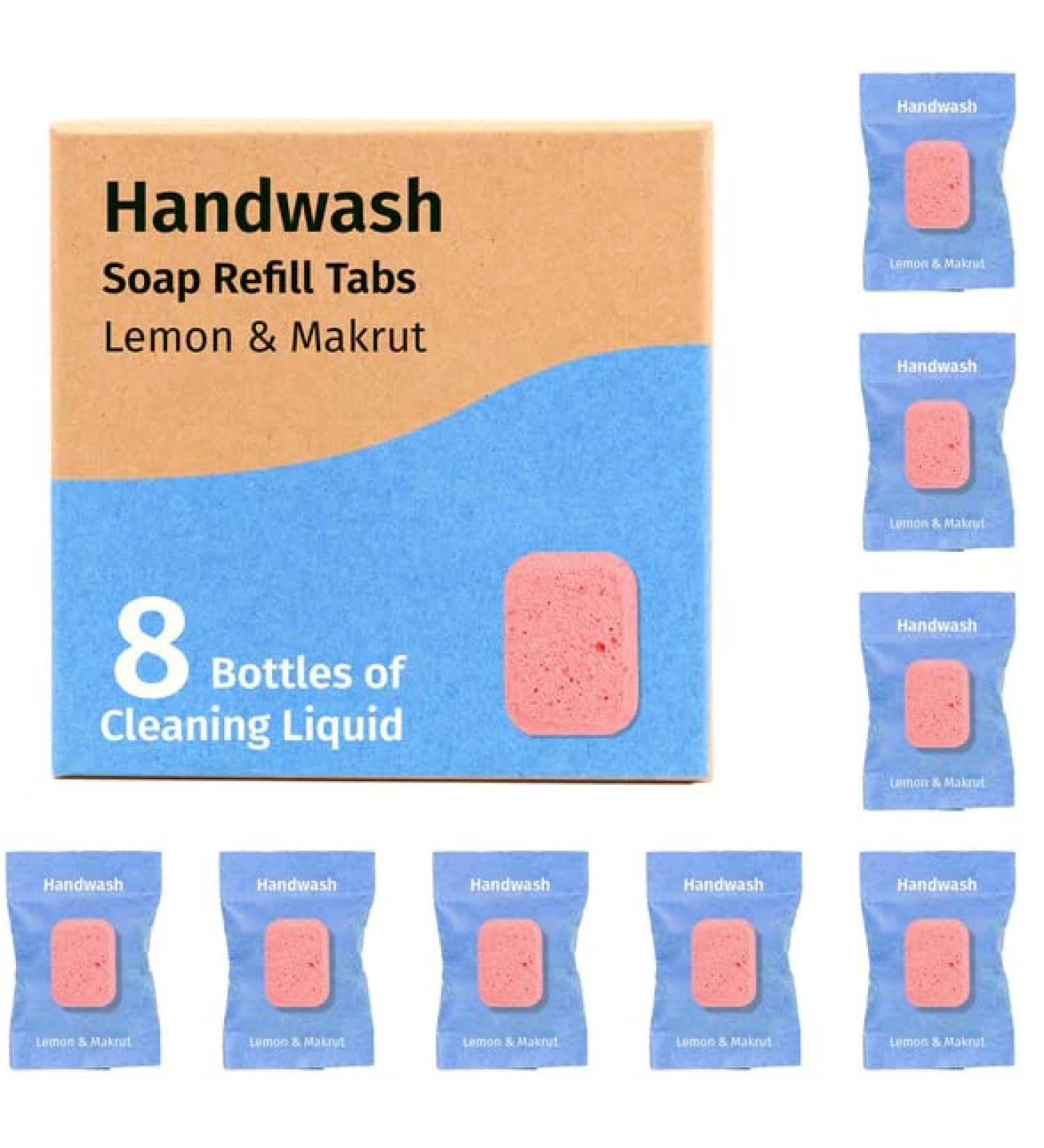Hand Soap Tablets Refills | Eco-Friendly All-Natural Lemon & Makrut Scent | Pack of 8 | Makes 8 fl oz Foaming Soap - Buy Online on GoSupps.com