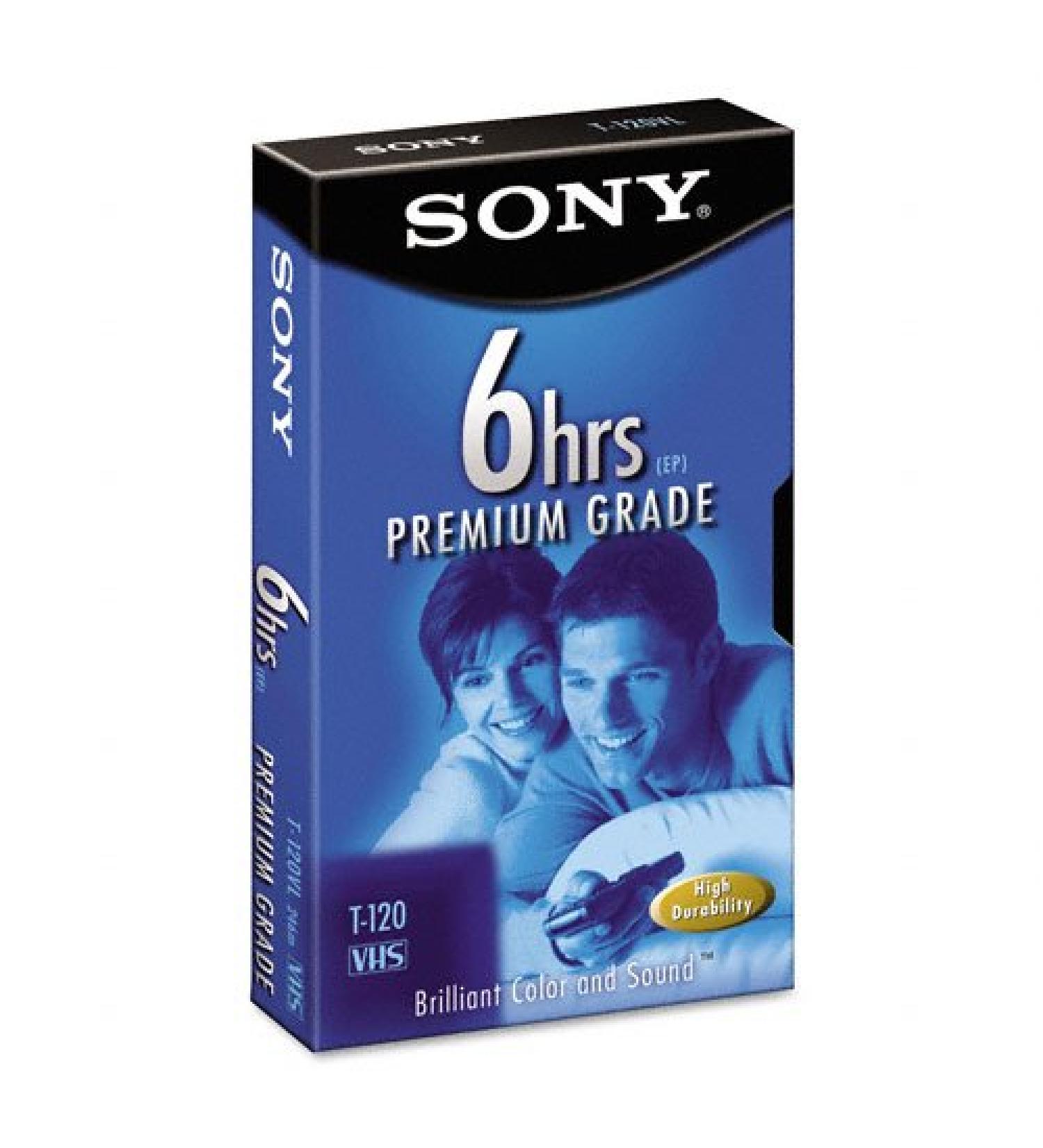 Sony T-120VR Video Premium Grade VHS Blank Tapes - 120 min 2-Pack