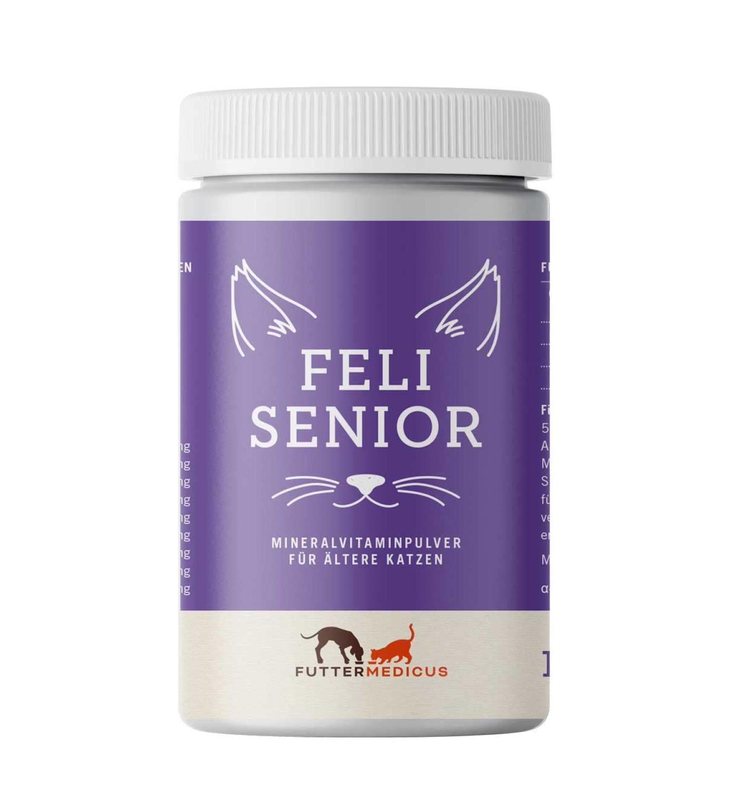 Futtermedicus Feli Senior 150g - Supplementary Feed for Older Cats | Vitamins & Minerals | Tasty Fish Powder - Buy Online on GoSupps.com