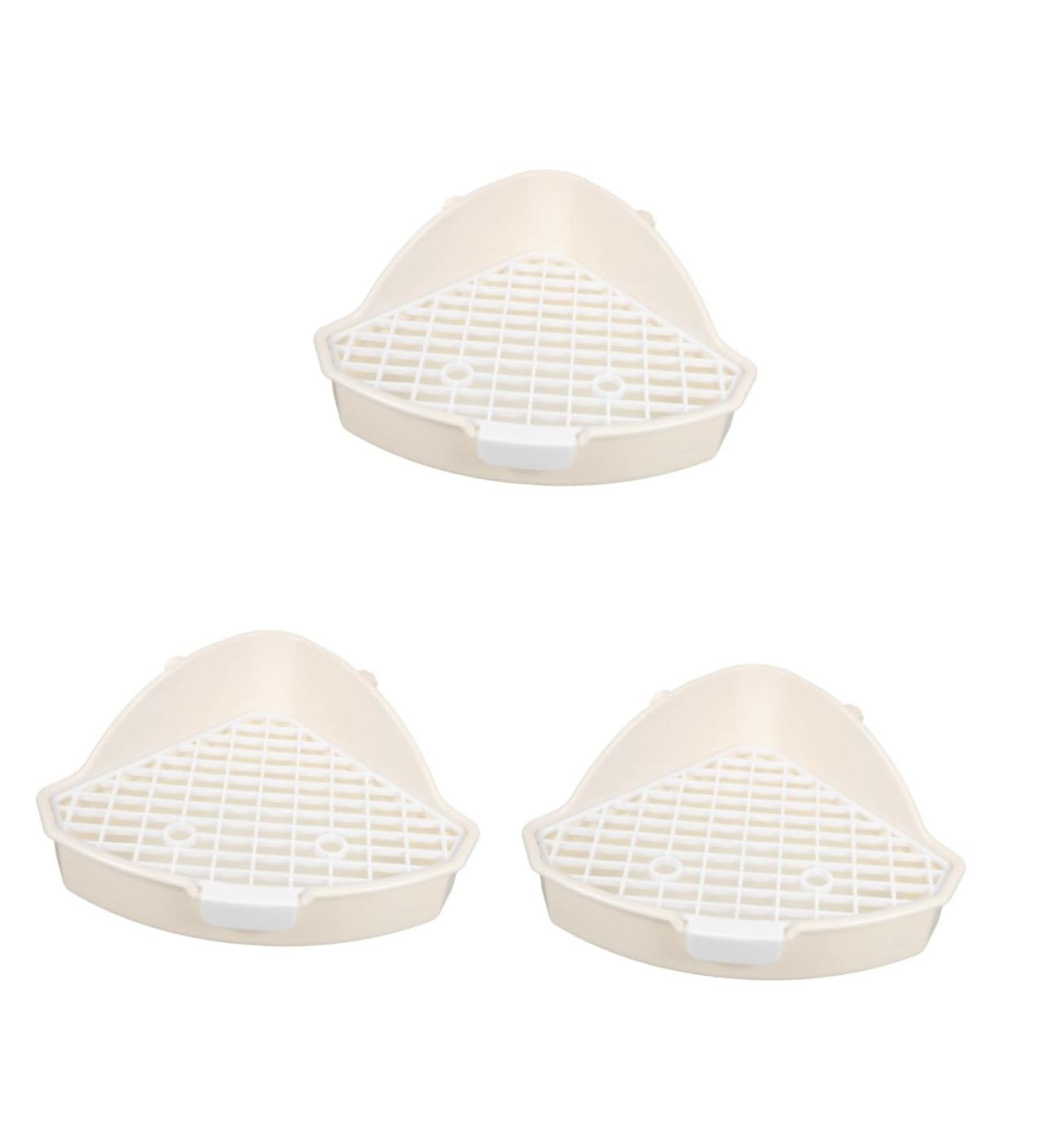 Yardwe 3pcs Rabbit Triangle Toilet Indoor Pet Potty for Dogs Plastic Pet Potty White Abs 25.00X19.00X10.00CMx3pcs Whitex3pcs - Buy Online on GoSupps.com