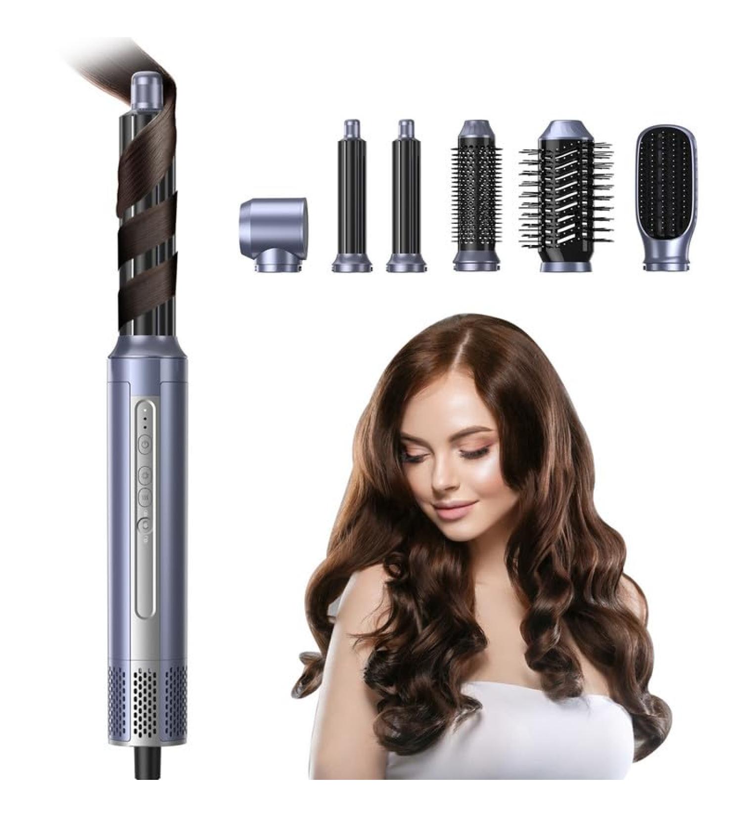 6 in 1 Multistyler Hair Tools - Ionic Blow Dryer Curling Wand & Straightener Brush - Coanda Tech & 110 000 RPM Volumizer for Effortless Styling - Buy Online on GoSupps.com