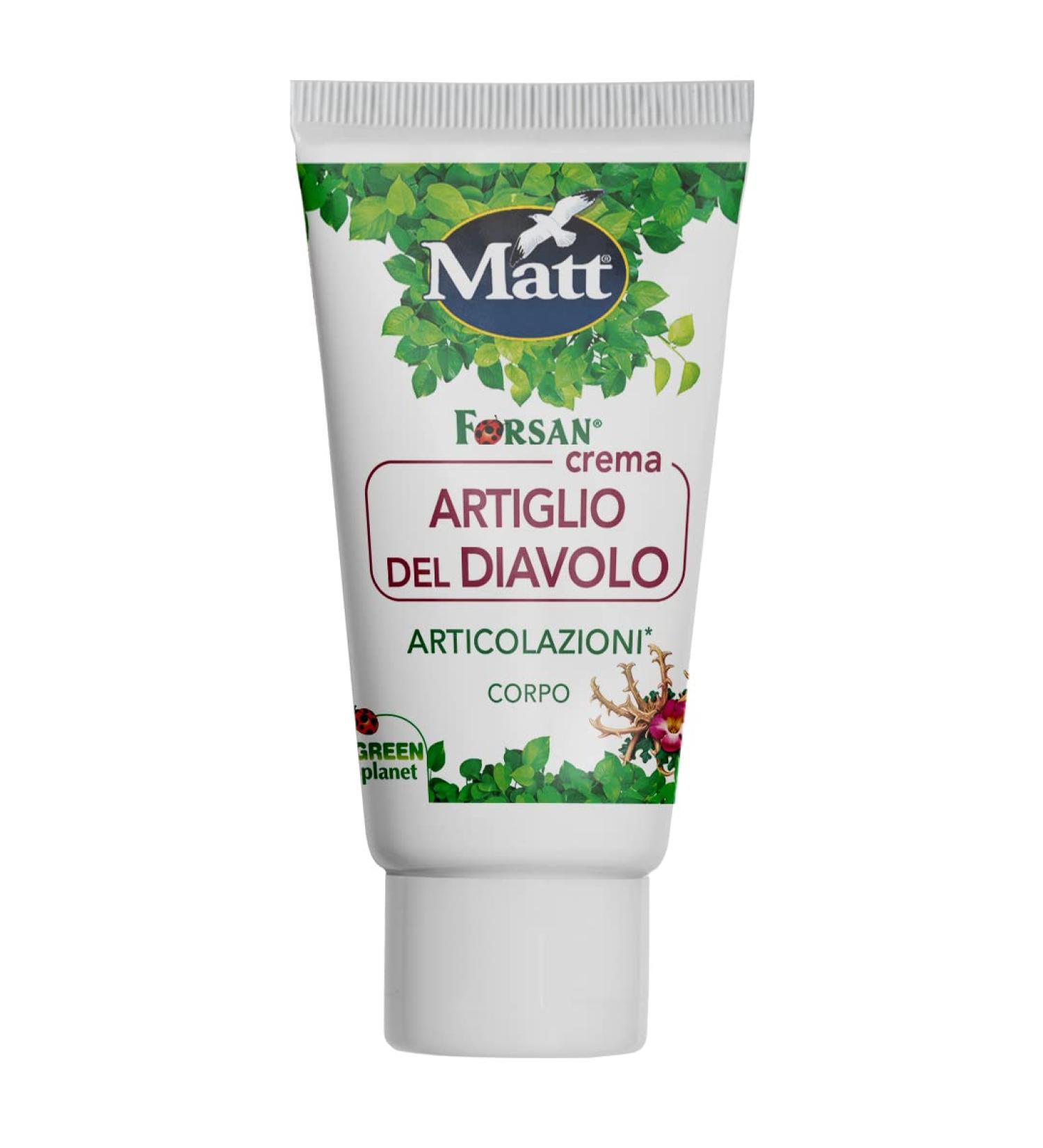 Matt Forsan Devil's Claw Cream body cream provides elasticity to the skin and well-being to treated areas of the body natural ingredients 50ml pack