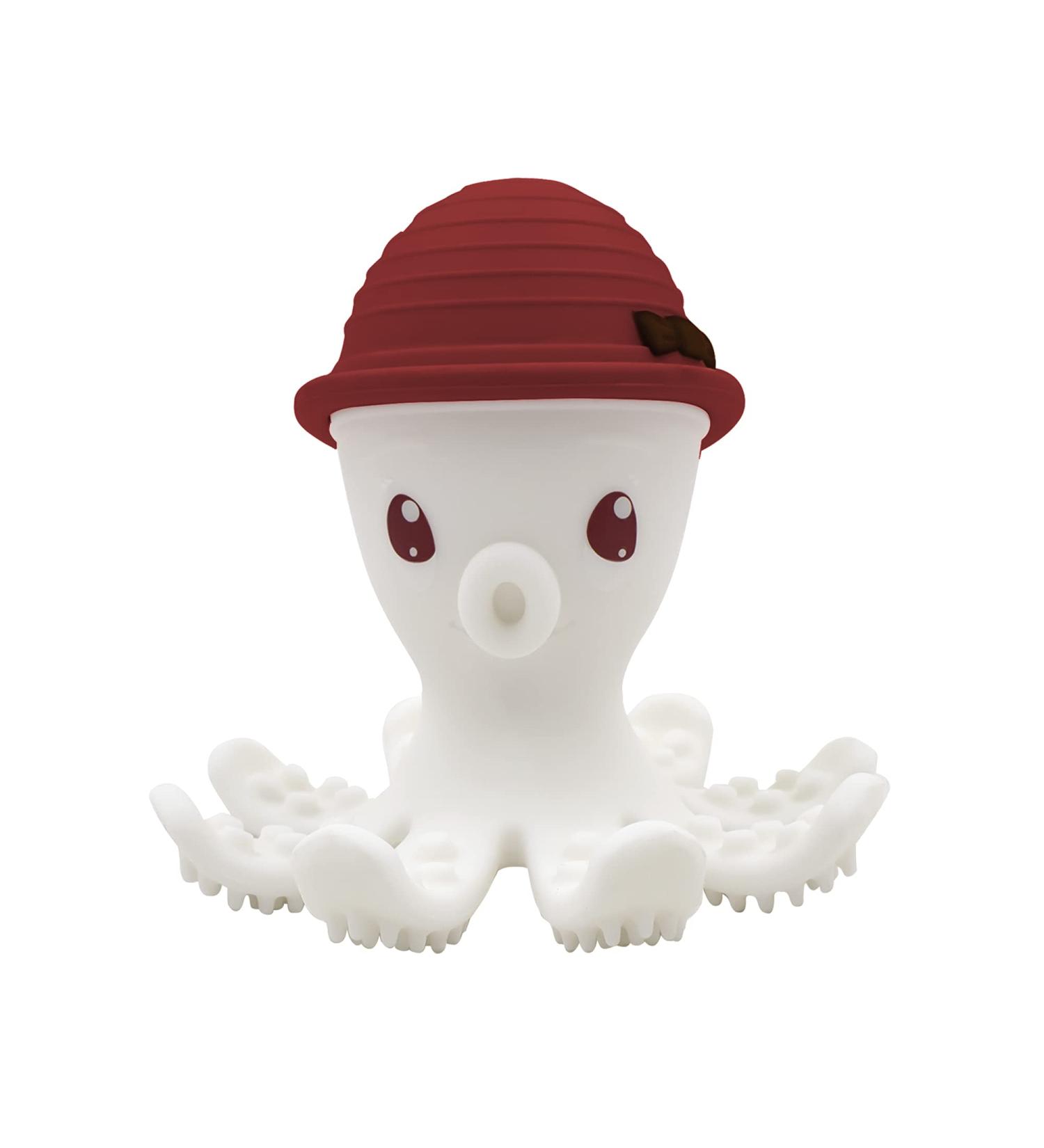 M mbella 8121 Teething Ring - Silicone Octopus in Fireplace Red | Safe Soft & Soothing for Babies - Shop Internationally! - Buy Online on GoSupps.com