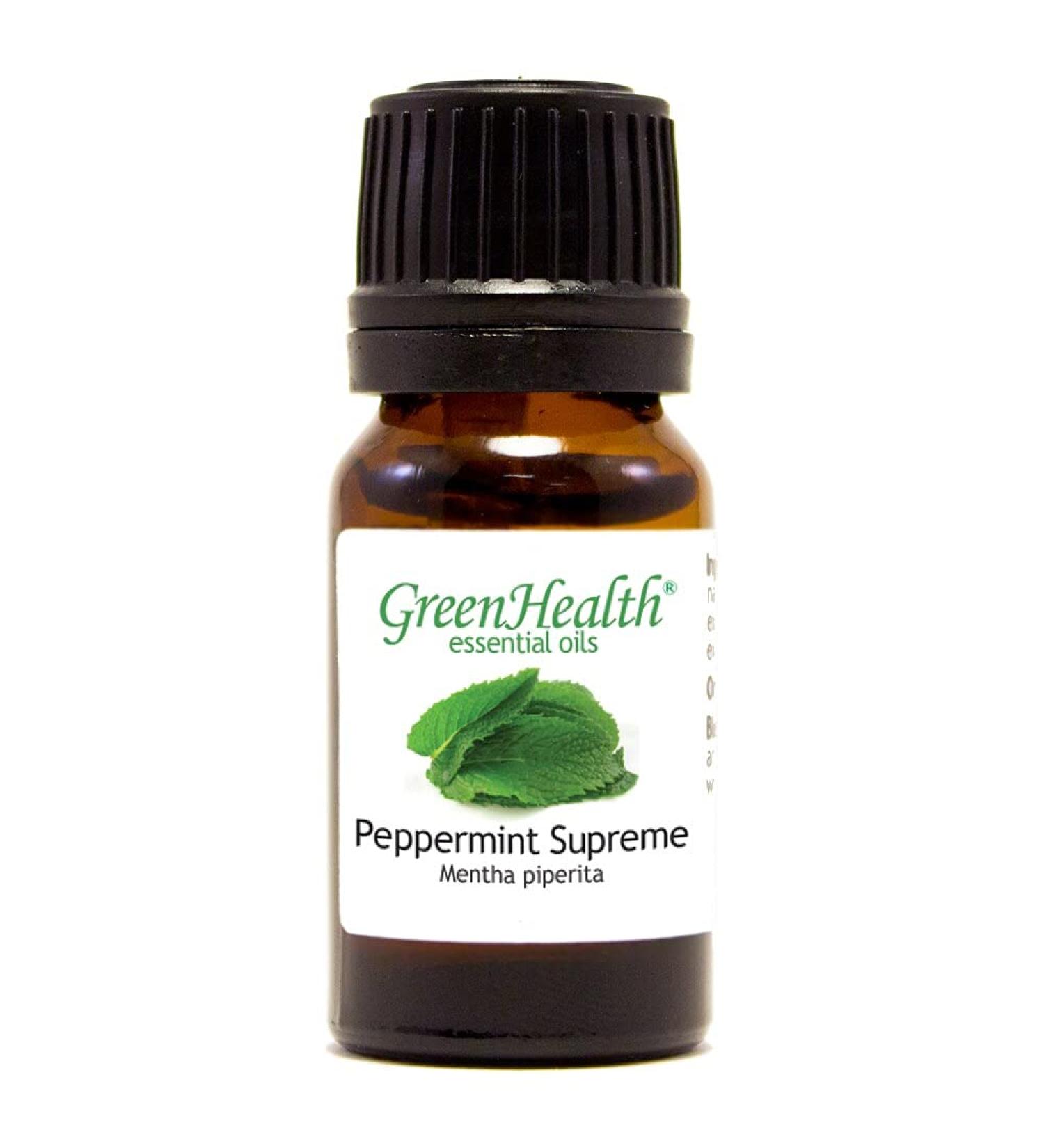 Peppermint (Mentha Piperita) Oil 1/3 fl oz (10 ml) Glass Bottle 100% Pure Essential Oil GreenHealth - Buy Online on GoSupps.com