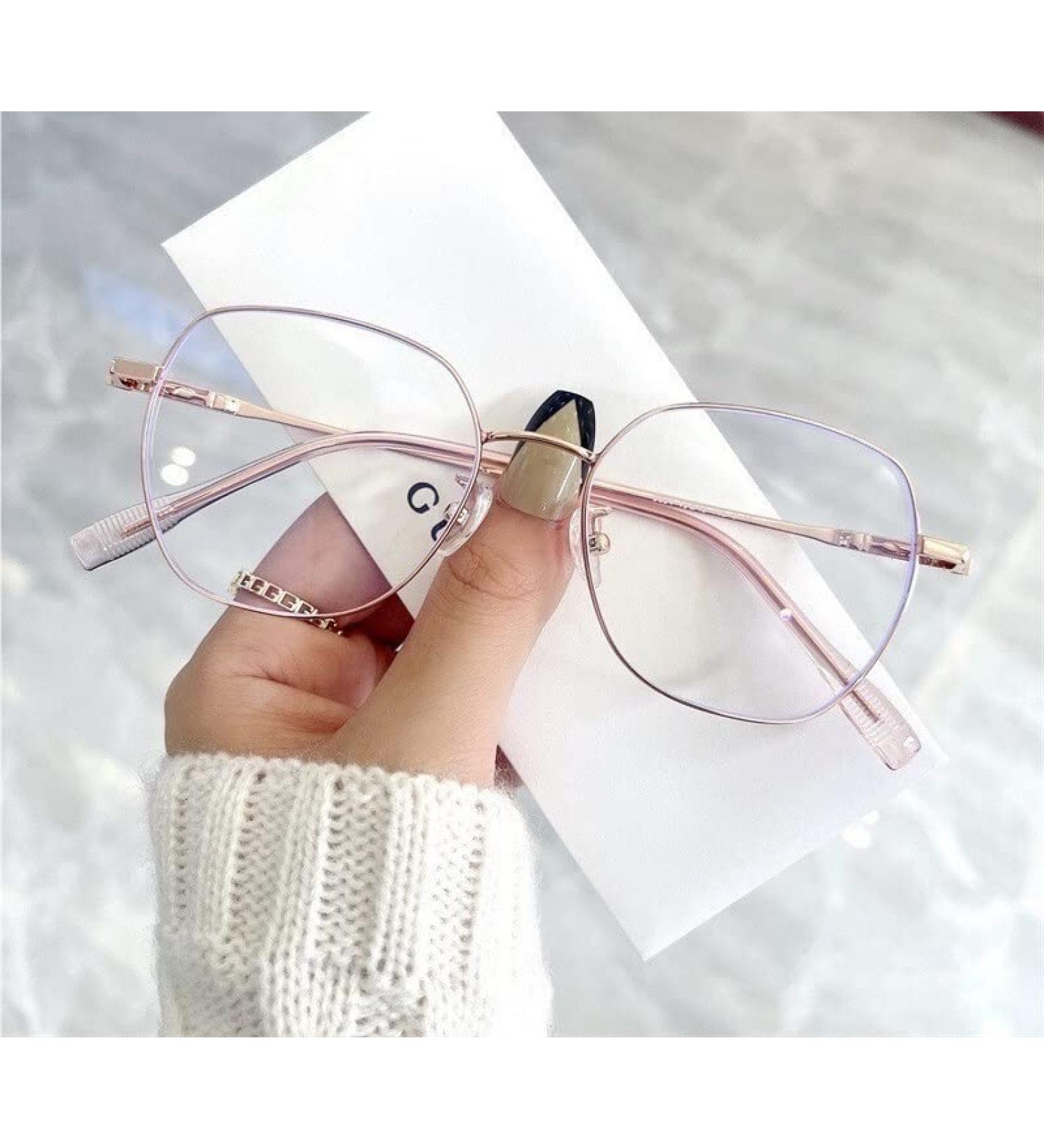 Shop Stylish +3.50 Large Eyewear Blue Light Blocking Glasses for Men & Women - Anti-UV Flat Light Mirror in Rose Gold - Buy Online on GoSupps.com