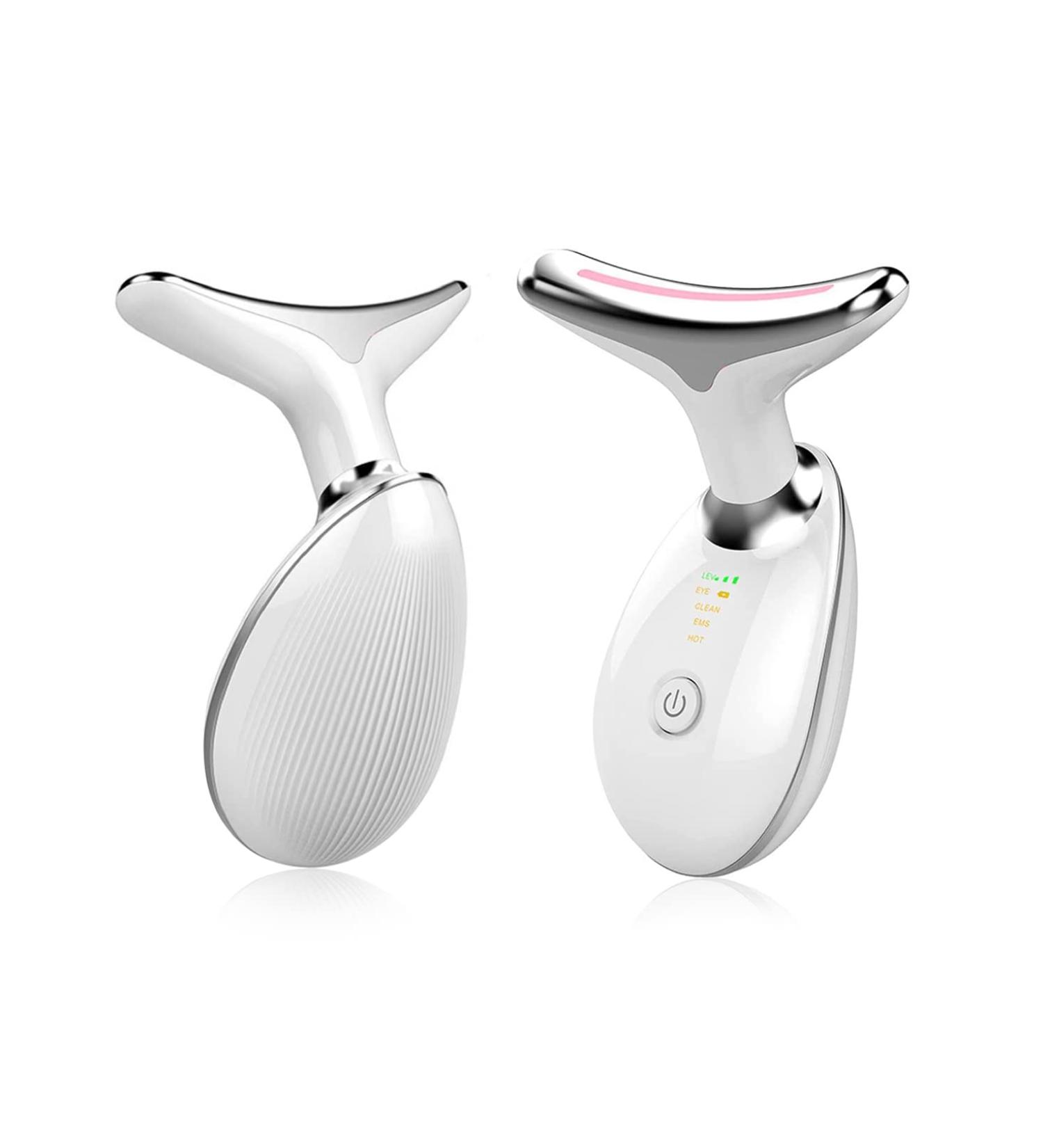 Pocarder Neck Face Firming Tool - Double Chin Reducer & Wrinkle Remover | Portable Electric Vibration Massager for Skin Care - 3 in 1 Face Massager (White) - Buy Online on GoSupps.com