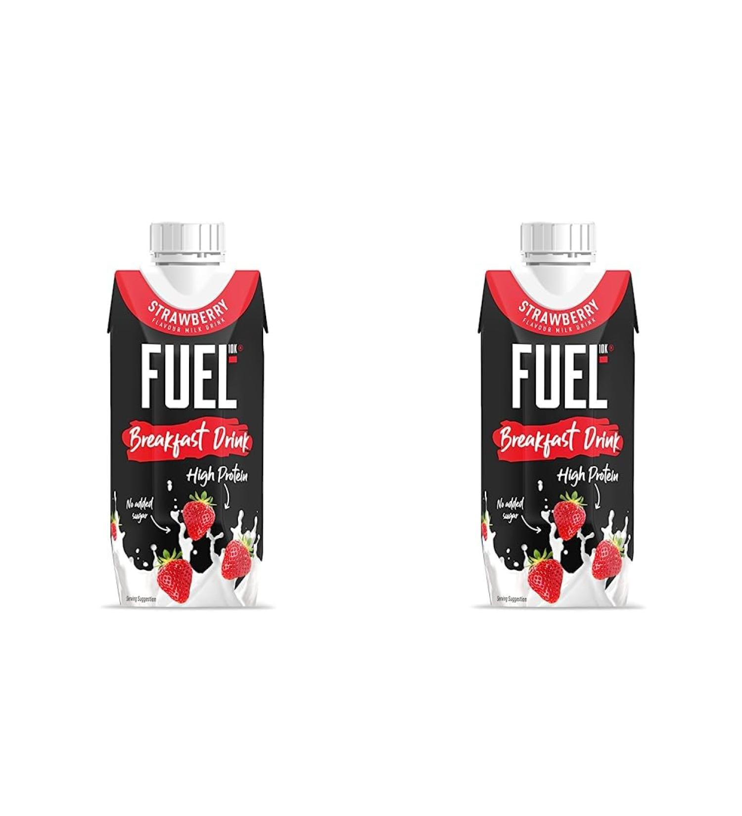 FUEL10K 330ml Strawberry Breakfast Milk Drink - Pack of 16 - Buy Online on GoSupps.com