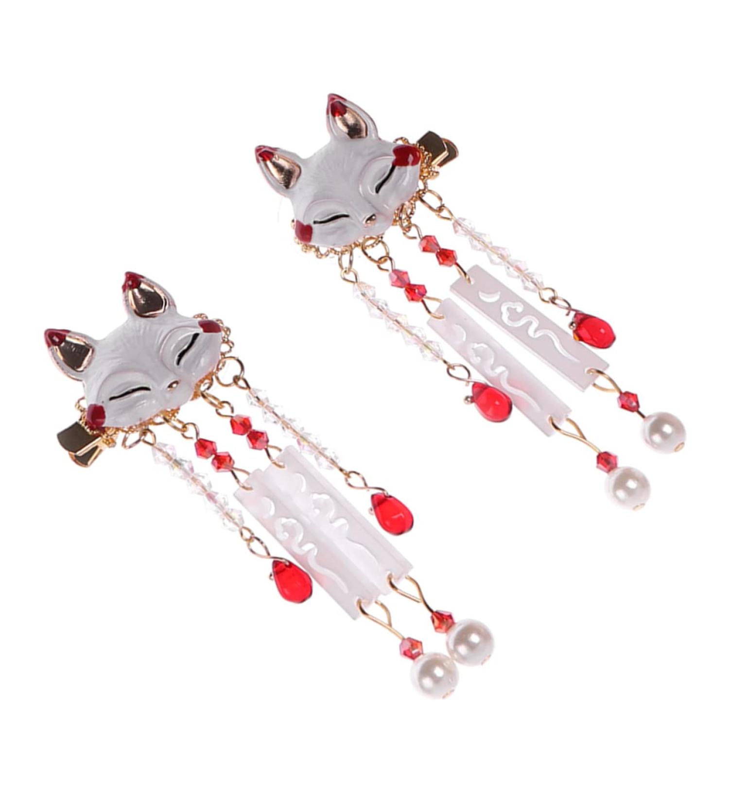HAPINARY 1 Pair Fox Tassel Clip Tassel Hairpin Dangle Tassel Hair Clip Tassel Barrette Girl Hair Clips Chinese Hair Accessories Chinese Tassel Hair Clips Women Tassel Hair Clip Bill Clips - Buy Online on GoSupps.com