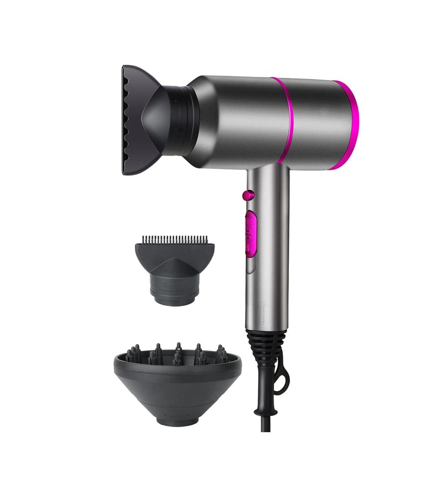 Professional 1500W Hair Dryer Ionic Powerful Hairdryer Lightweight Hair Dryers 3 Wind speeds with Diffuser & Concentrator for Travel Salon Home Use Gray Small Gift - Buy Online on GoSupps.com