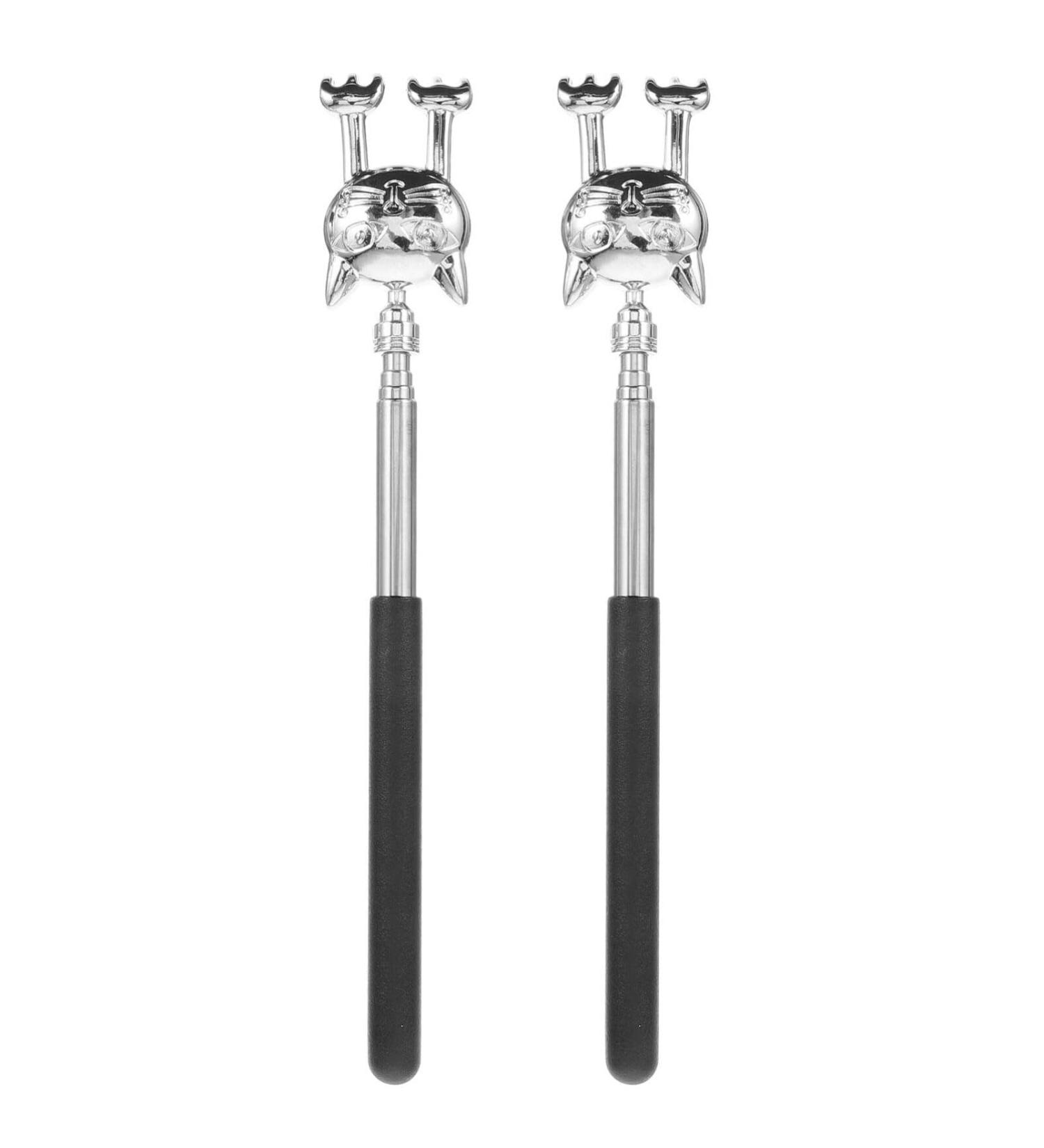 Shop Lurrose Telescopic Back Scratcher Set - Portable Stainless Steel Cat Design Hand Massager for Body Relaxation - Ideal Massage Device for Adults & Seniors (2 Pieces) - Buy Online on GoSupps.com