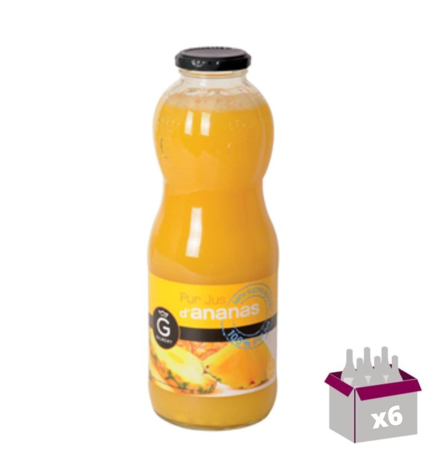 6x1L in glass - Pure RIOBA pineapple juice