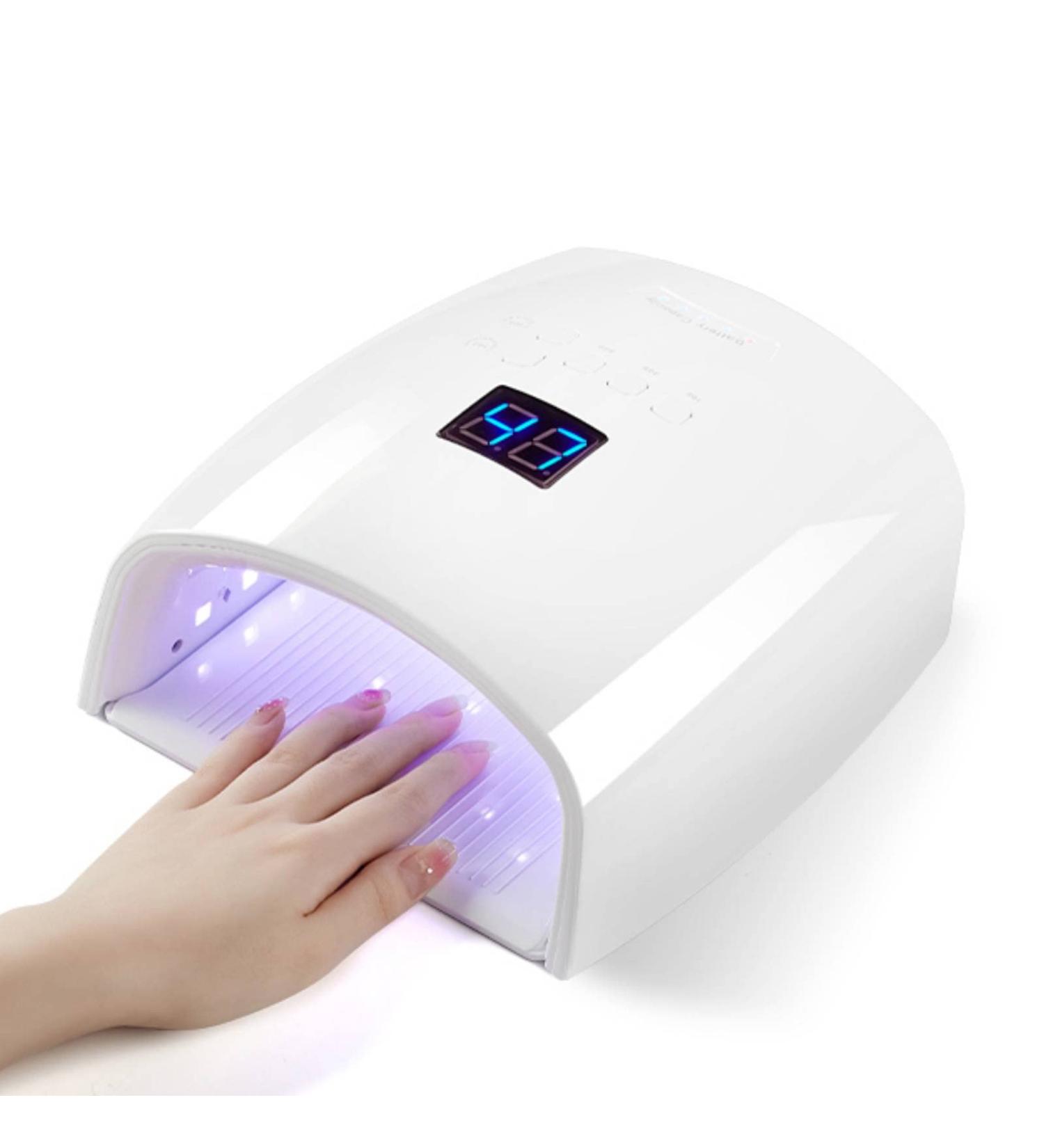 Rechargeable Cordless 66w UV Led Nail Lamp for Gel Polish - 5 Timer Settings, LCD Display - White - Buy Online on GoSupps.com