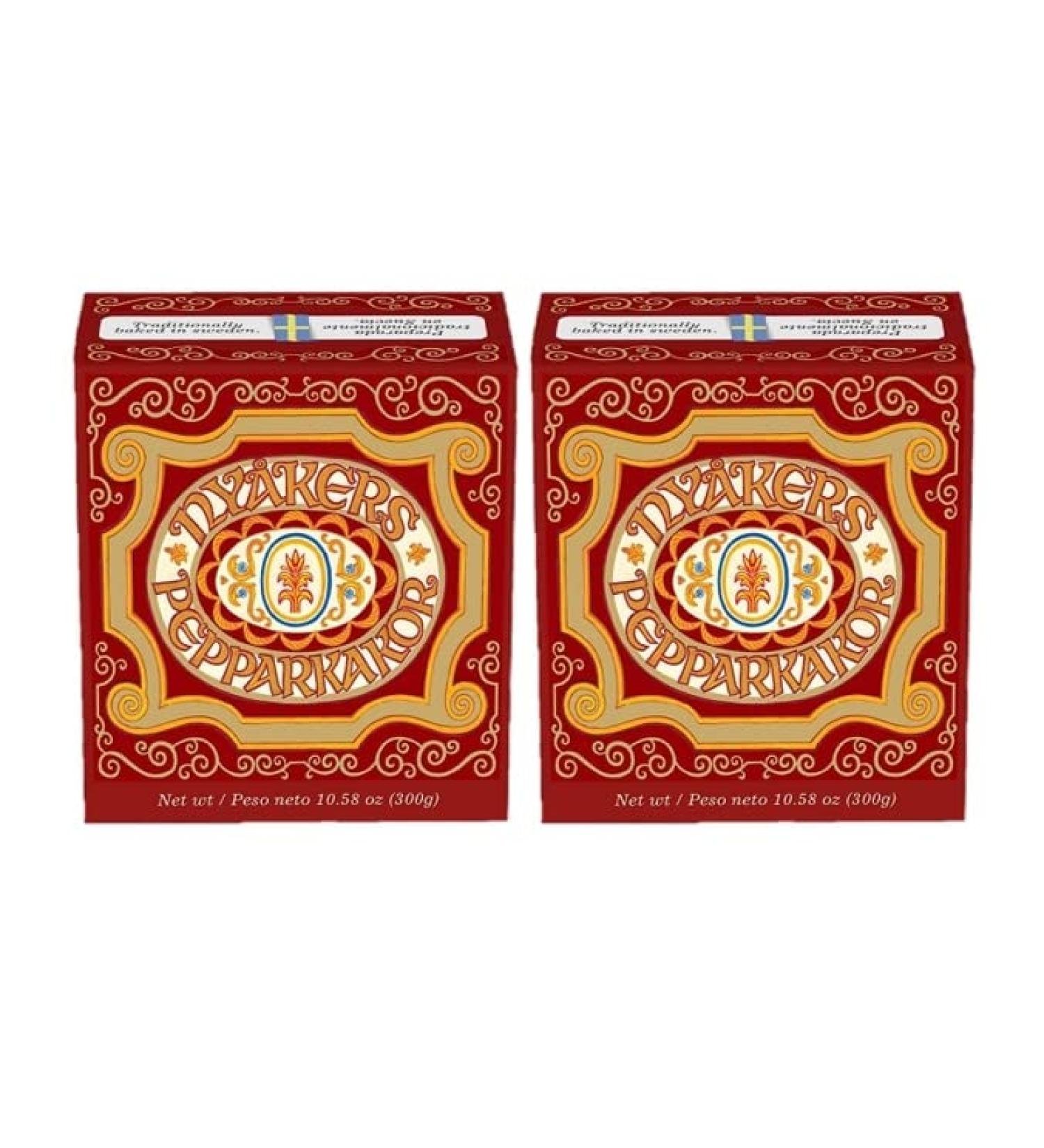 Nykers Nyakers Pepparkakor Swedish Original Ginger Snaps Cookies - Vegan Dairy-Free Snacks - Gourmet Food Gift Set - 300g 2pk - Red - Buy Online on GoSupps.com