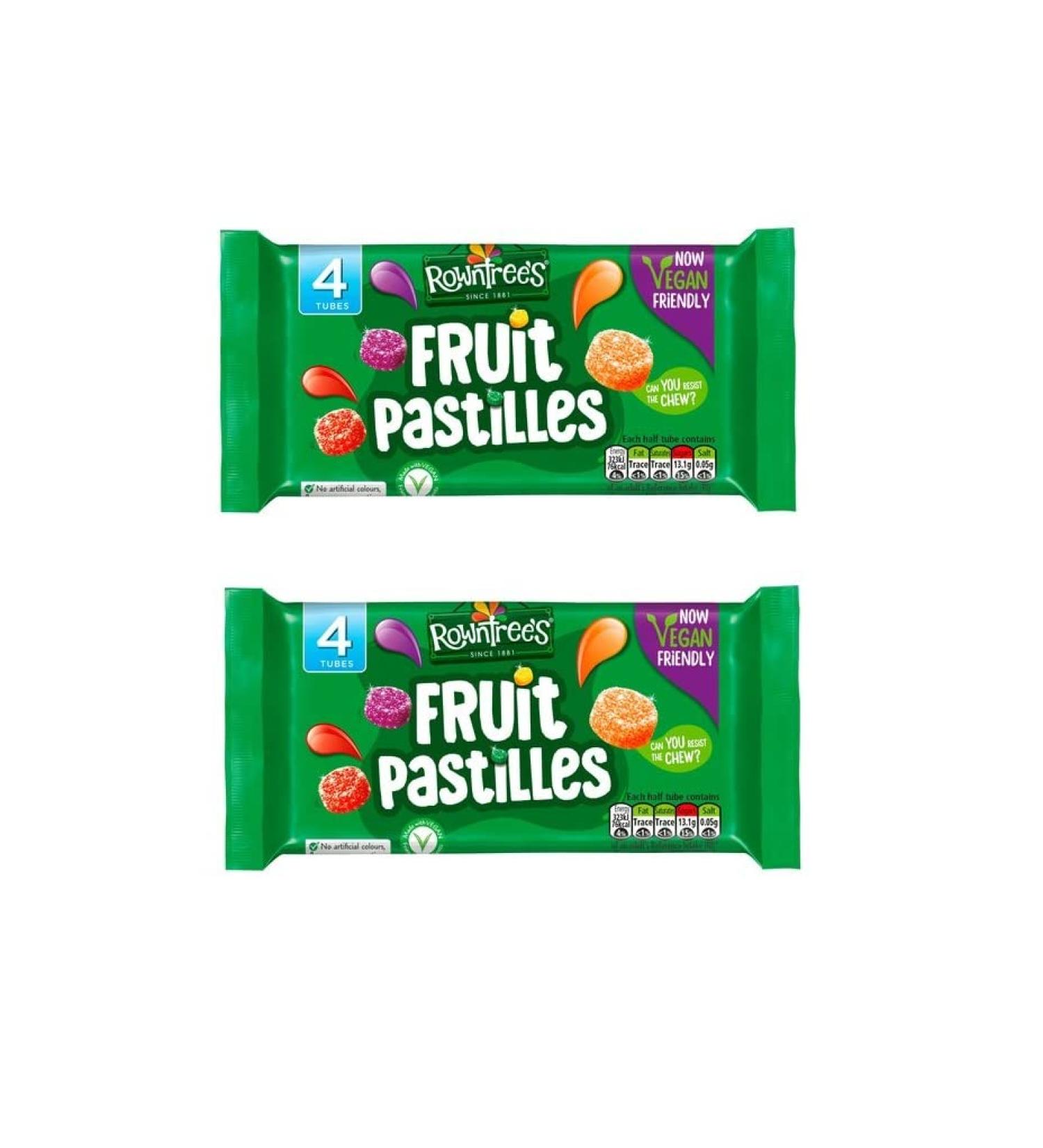 2 Packs of ROWNTREE'S Fruit PASTILLES 4 Tubes x 52 g