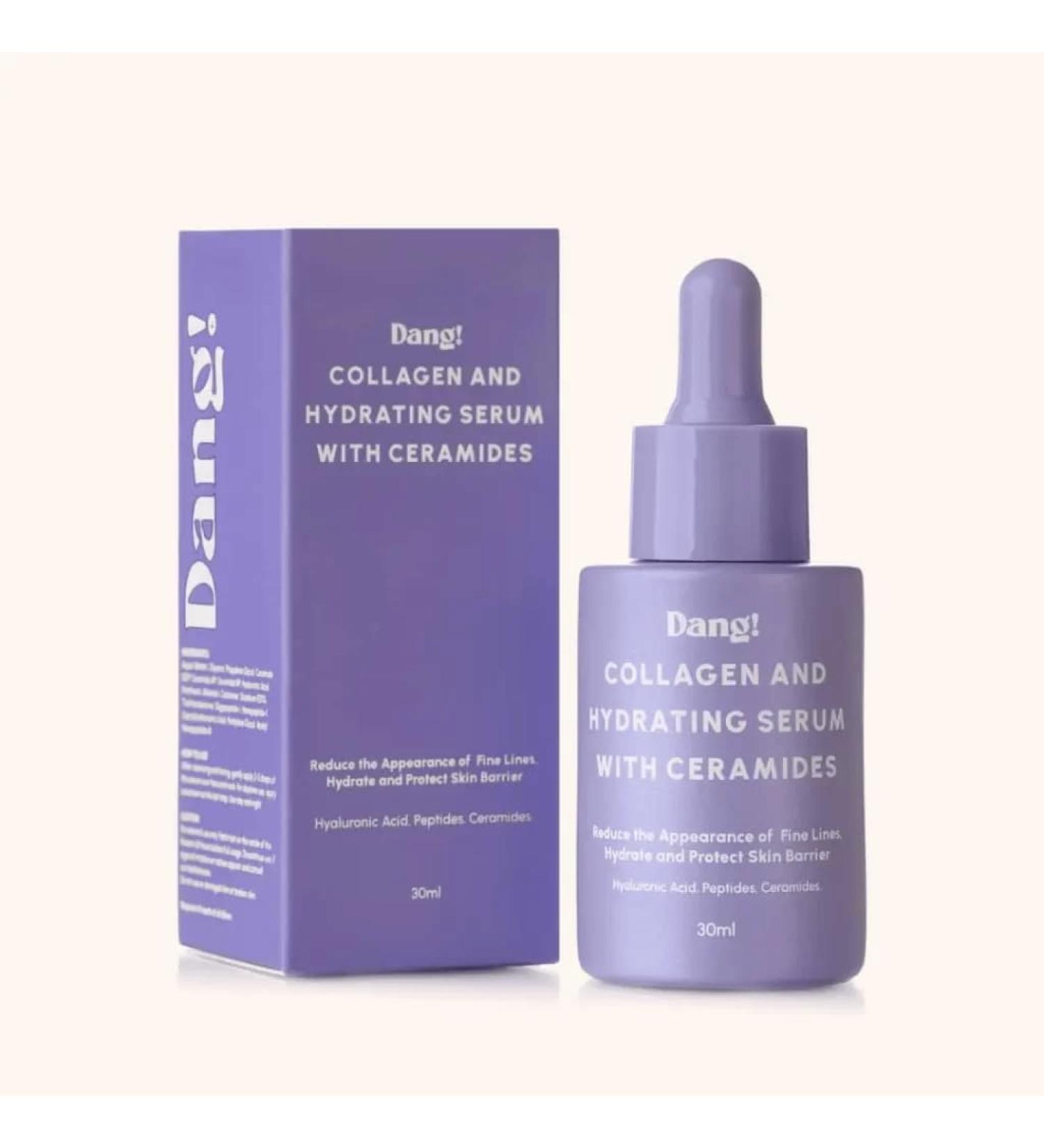 Dang! Ageless Collagen & Hydrating Serum With Ceramides (30ml) Moisturizing & Repairing Facial Serum for Glowing Skin Hydrates Illuminates & Reduces Redness
