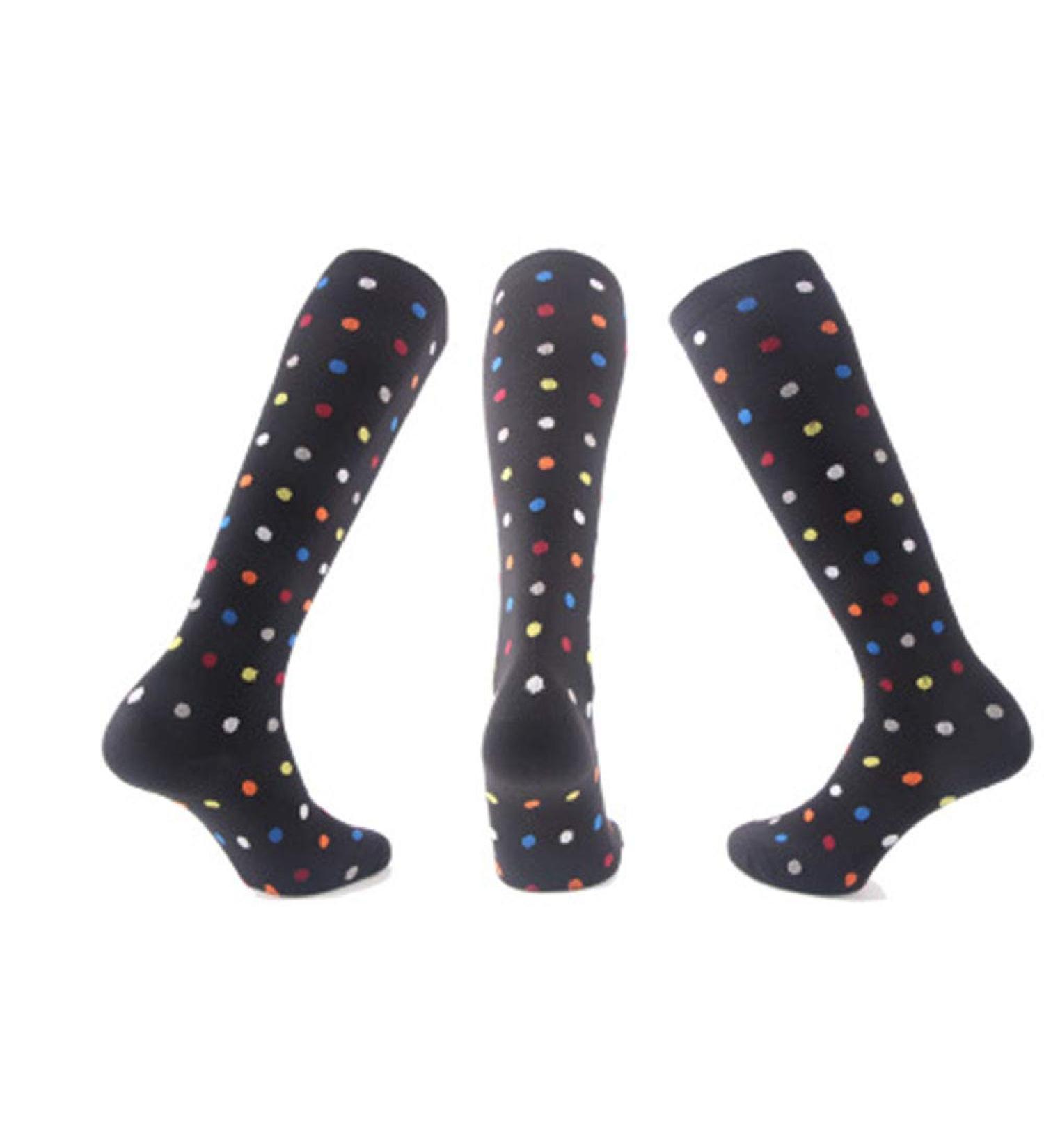 ZLYJ 3 Pairs Knee High Compression Socks for Men & Women - Patterned Running Support Stockings - International Shipping - Buy Online on GoSupps.com