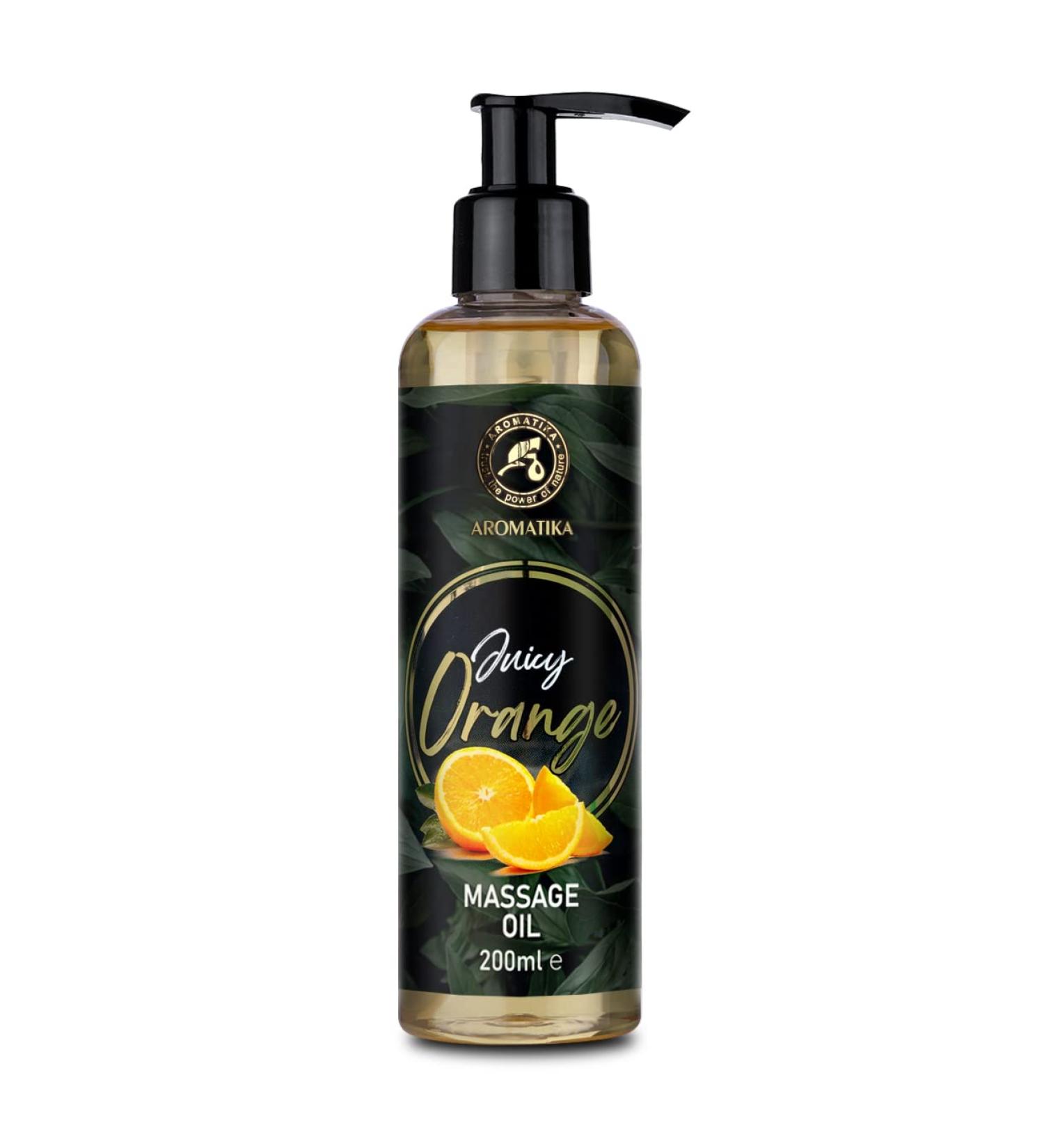 Massage Oil Orange 200ml - Relaxing Blend of Almond Grape Seed Jojoba & Rosemary Oils - All Skin Types - International Shipping Available - Buy Online on GoSupps.com