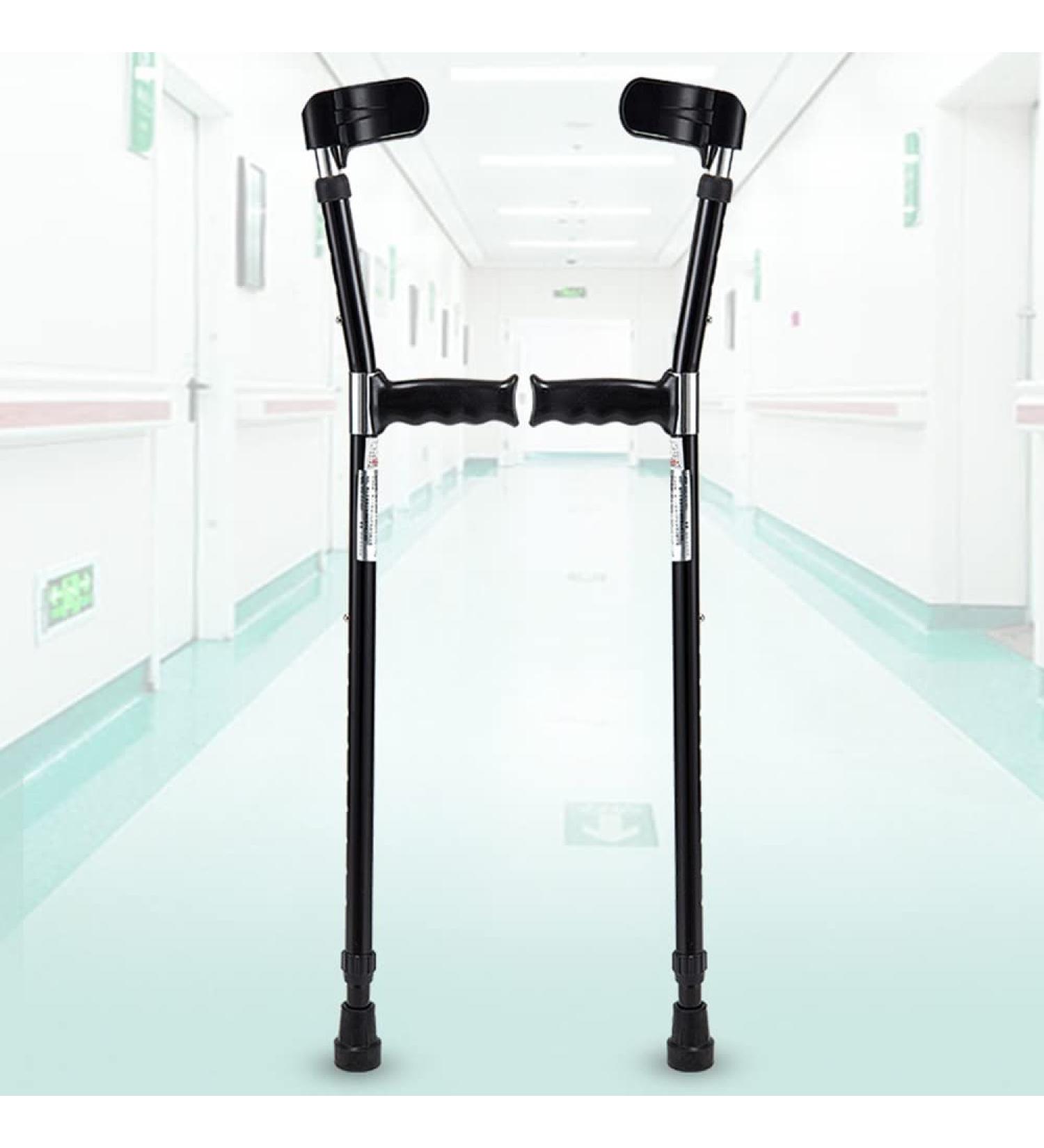 Adjustable Forearm Crutches for Women and Men Ight Aluminium Crutches for Adults Shock Absorbing Comfy Grip Ergonomic for Height 140-190cm Black Decorate Warm Life Bathing in Sunlight - Buy Online on GoSupps.com