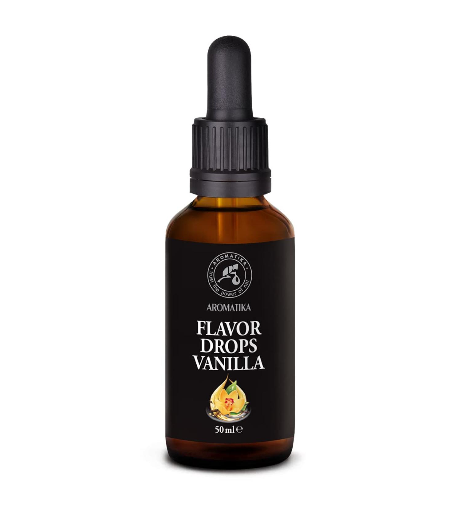 Flavor Drops Vanilla 50ml - Zero Calorie Taste Enhancer - Vegan Aromatic Sweetener for All Foods - Dark Pipette Glass Bottle - Buy Online on GoSupps.com