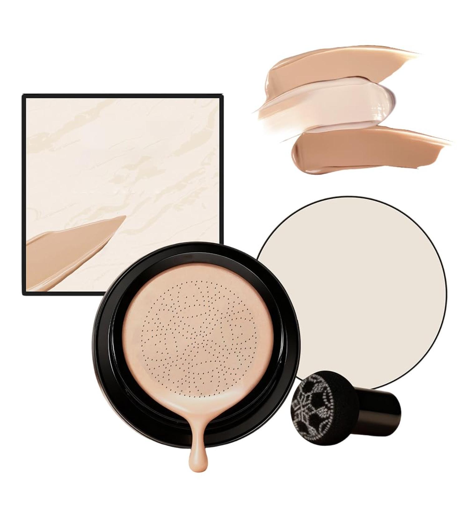 Drkicsy Mushroom Head Air Cushion CC Cream Cushion Foundation Concealer for Older Women Full Coverage BB Cream Foundation Skin Tone Corrector Makeup (Natural) - Buy Online on GoSupps.com