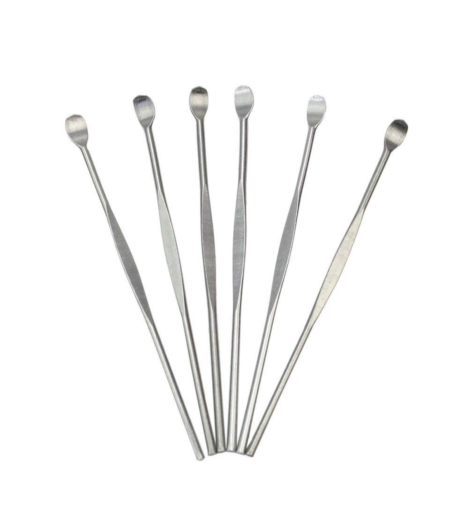 6Pcs Stainless Steel Ear Pick Curette Wax Remover Cleaner Tool Silver Earpick Exquisite Workmanship Attractive Processed
