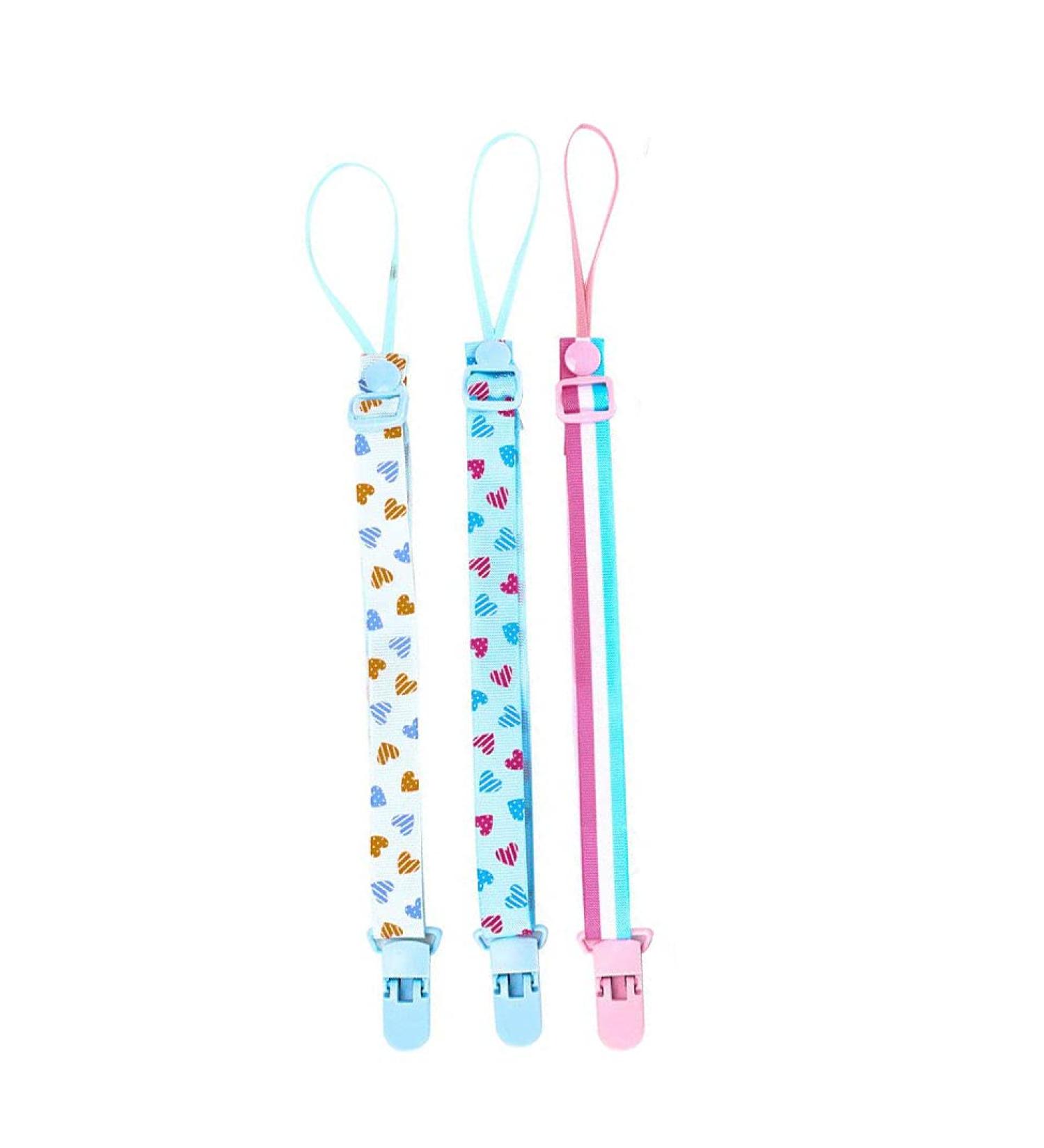 3 Pieces Adjustable Baby Pacifier Clips - Unisex Pacifier Holder Strap for Toddlers | Safe & Stylish Baby Accessories - Buy Online on GoSupps.com