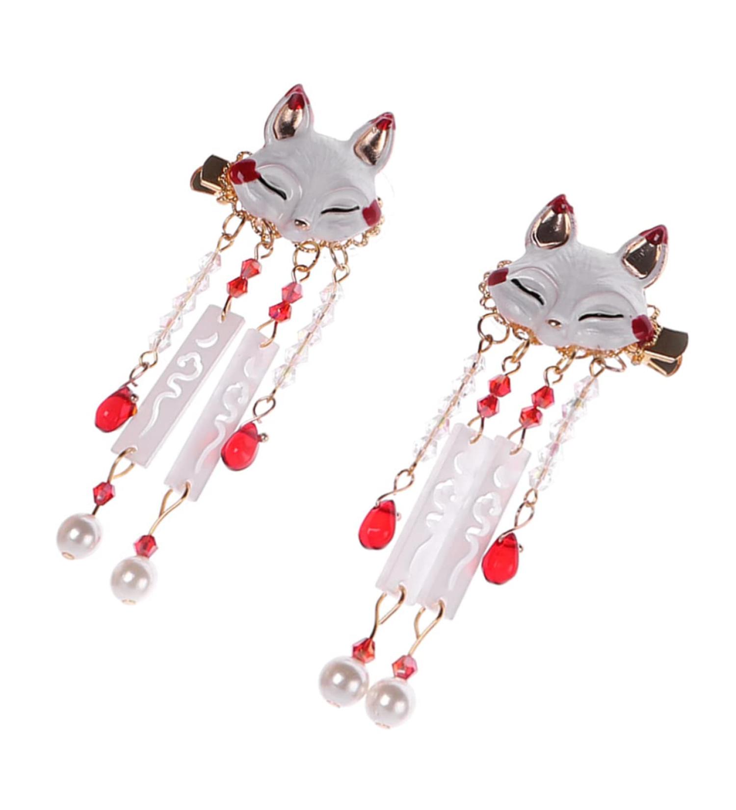 WATIIFUFU 1 Pair Fox Tassel Clip Chinese Tassel Hair Clips Tassel Animal Hair Clip Dangle Tassel Hair Clip Tassel Barrette Chinese Tassel Hairpin Tassel Hairpin Tassel Drop Barrette - Buy Online on GoSupps.com