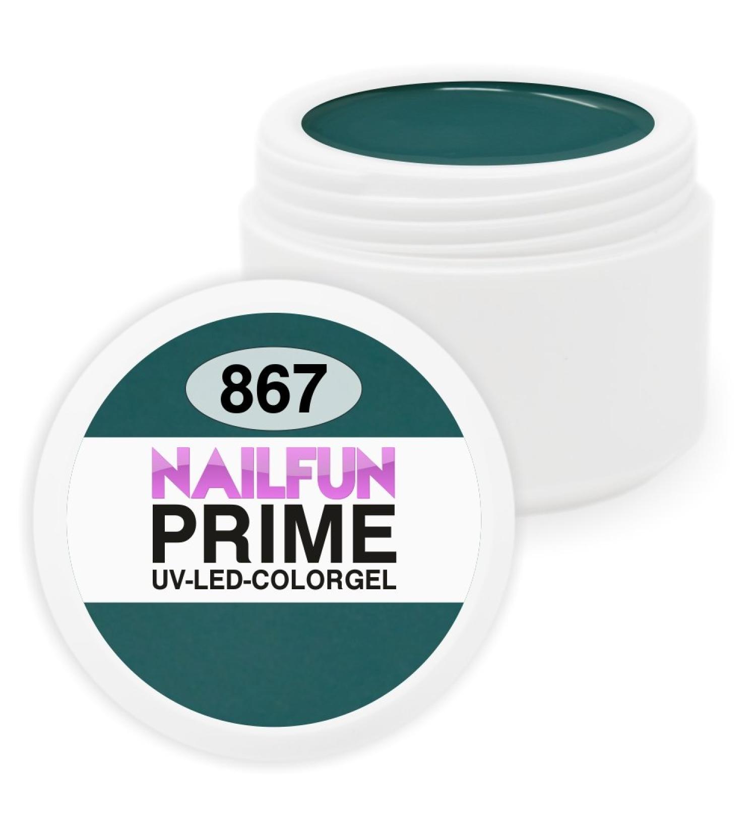 NAILFUN PRIME Color Gel 867 Bleu Verl Obscure - UV and LED Gel - 1x 5ml
