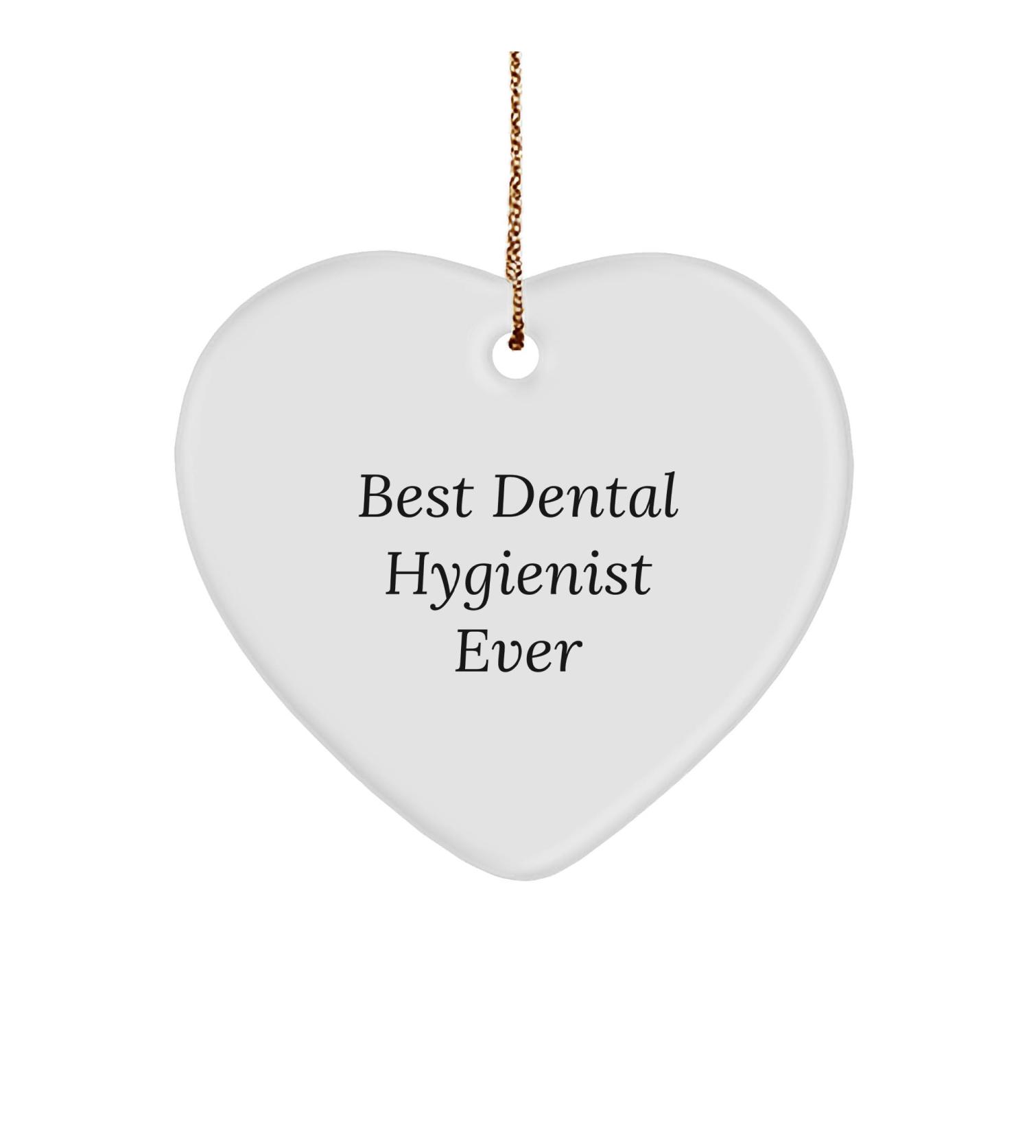 Funny 'Best Dental Hygienist Ever' Heart Ornament Gifts from Family to Christmas Dental Hygienist Gifts for Dental Hygienist Heart Shaped White Color Best Dental Hygienist Ever