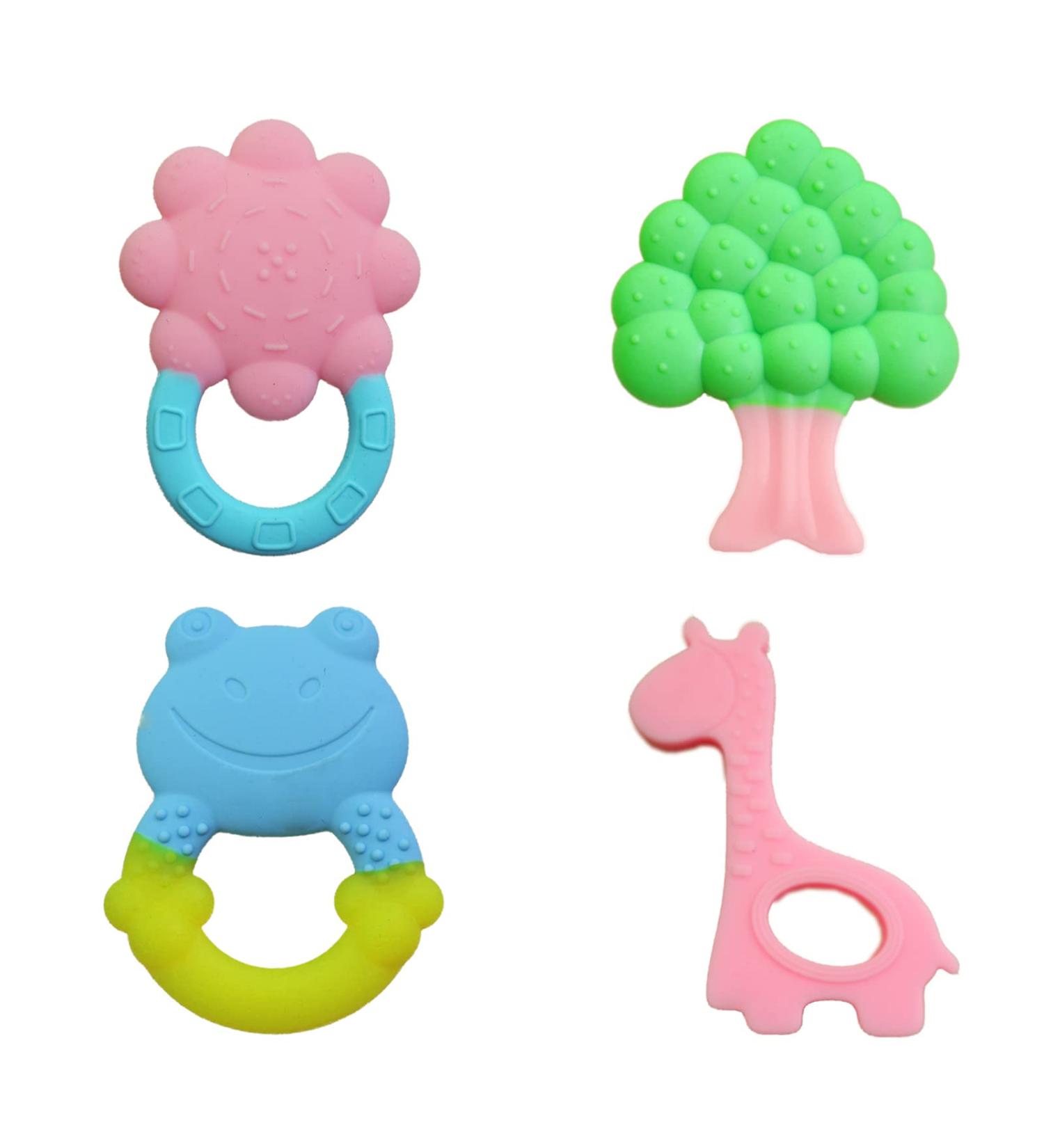 4-Pack Baby Silicone Bite Toy Set | BPA-Free Chewelry for Infants & Toddlers | Soft Molar Bite Ring & Sensory Tools (0-12 Months) - Buy Online on GoSupps.com