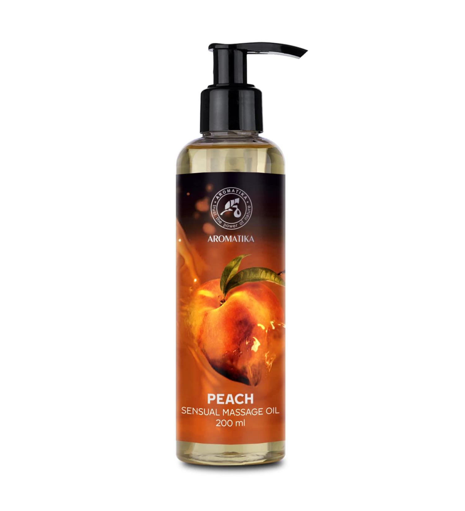 Buy Sensual Peach Massage Oil 200ml | Edible Body Oil with Almond Grape Seed & Macadamia Oil | Kissable & Perfect for Couples | International Shipping Available - Buy Online on GoSupps.com