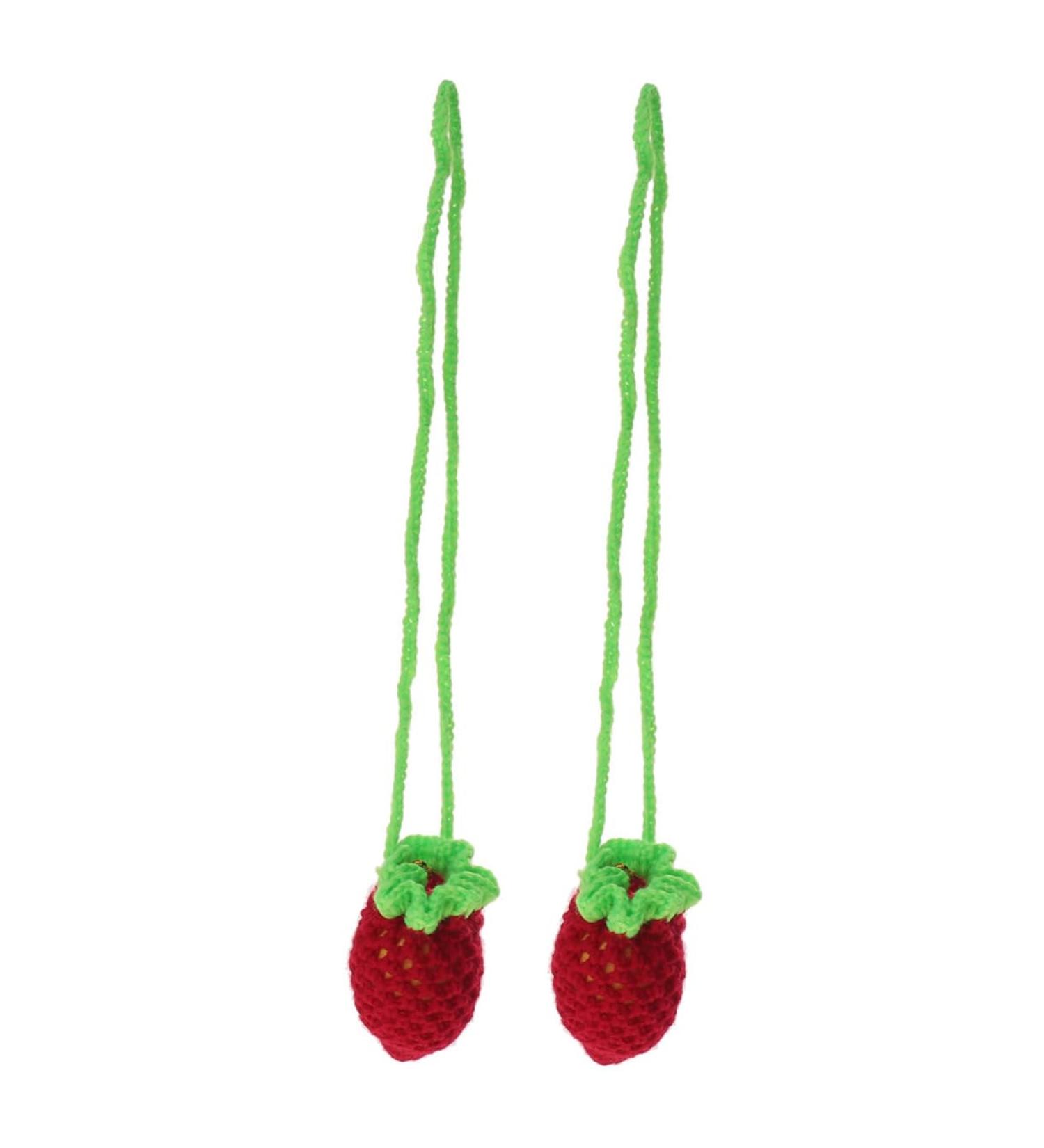 Zerodeko 2pcs Strawberries Fruit Candy Bags Goodie Bags for Kids Egg Bags Mesh Bag Crochet Net Bag Shopping - Buy Online on GoSupps.com