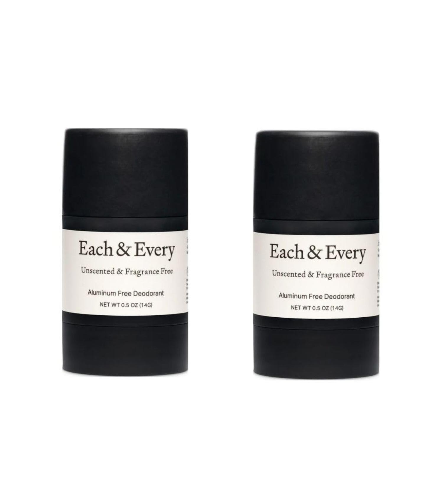 Each & Every All Natural Deodorant for Men & Women - Aluminum-Free Sensitive Skin Plant-Based Baking Soda-Free Long Lasting 24 Hr Odor Control - Fragrance Free Travel Size (2 Pack 0.5oz) Unscented & Fragrance Free 0.5 Ounce (Pack of 2) - Buy Online on GoSupps.com