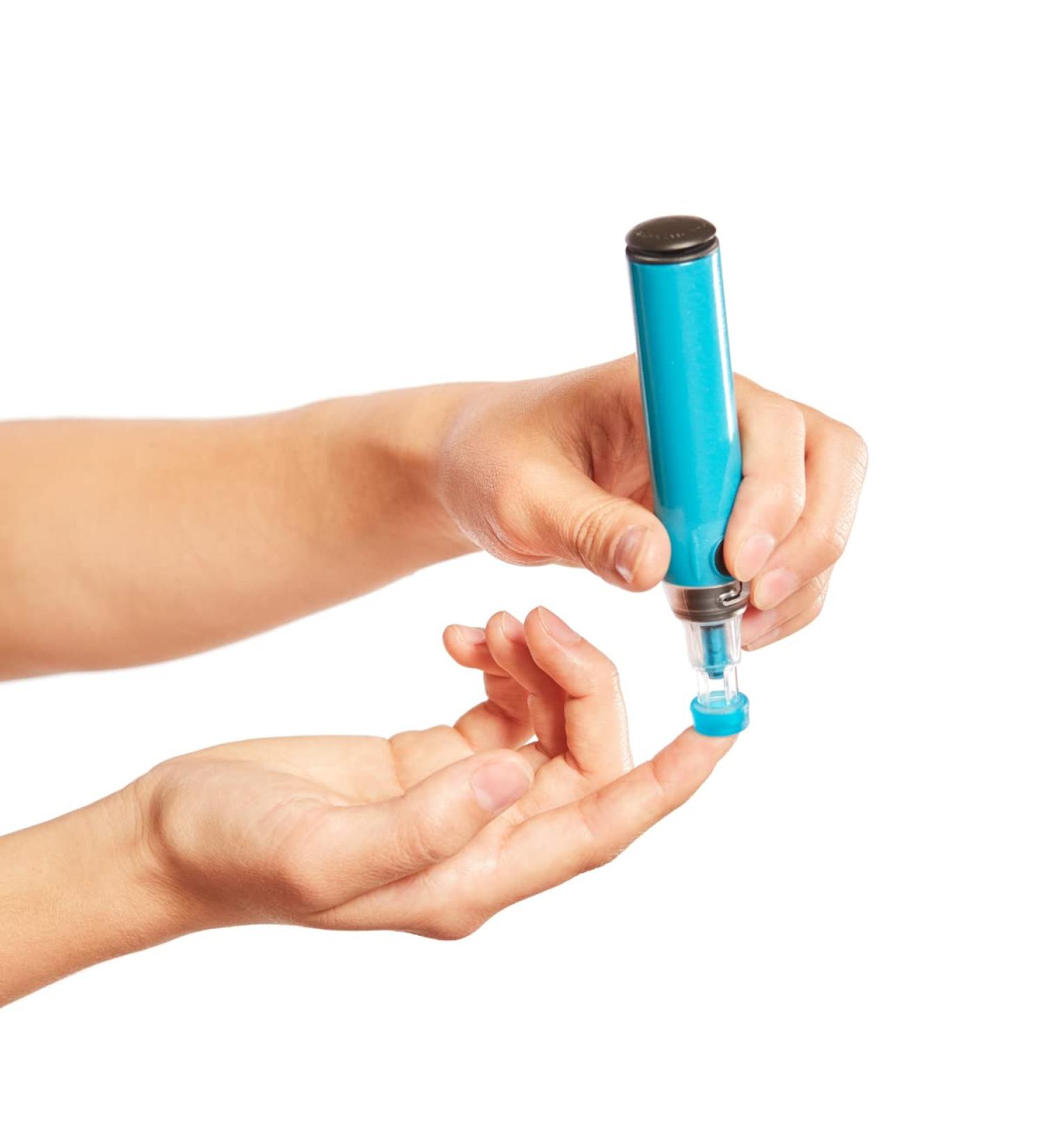 Genteel Plus Painless Lancing Device with Vacuum Technology for Pain-Free Blood Draw - Blood Glucose & Ketone Testing Kit in Butterfly Blue | Diabetes Blood Sugar Monitor - Buy Online on GoSupps.com