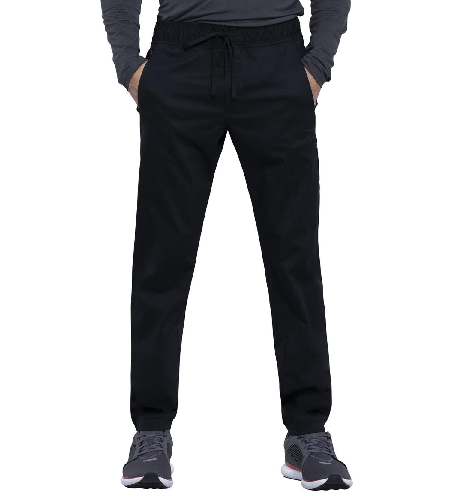 Cherokee Men Scrubs Pant Natural Rise Jogger with Zip Cargo Pocket - Medium Black | WW012 - Buy Online on GoSupps.com