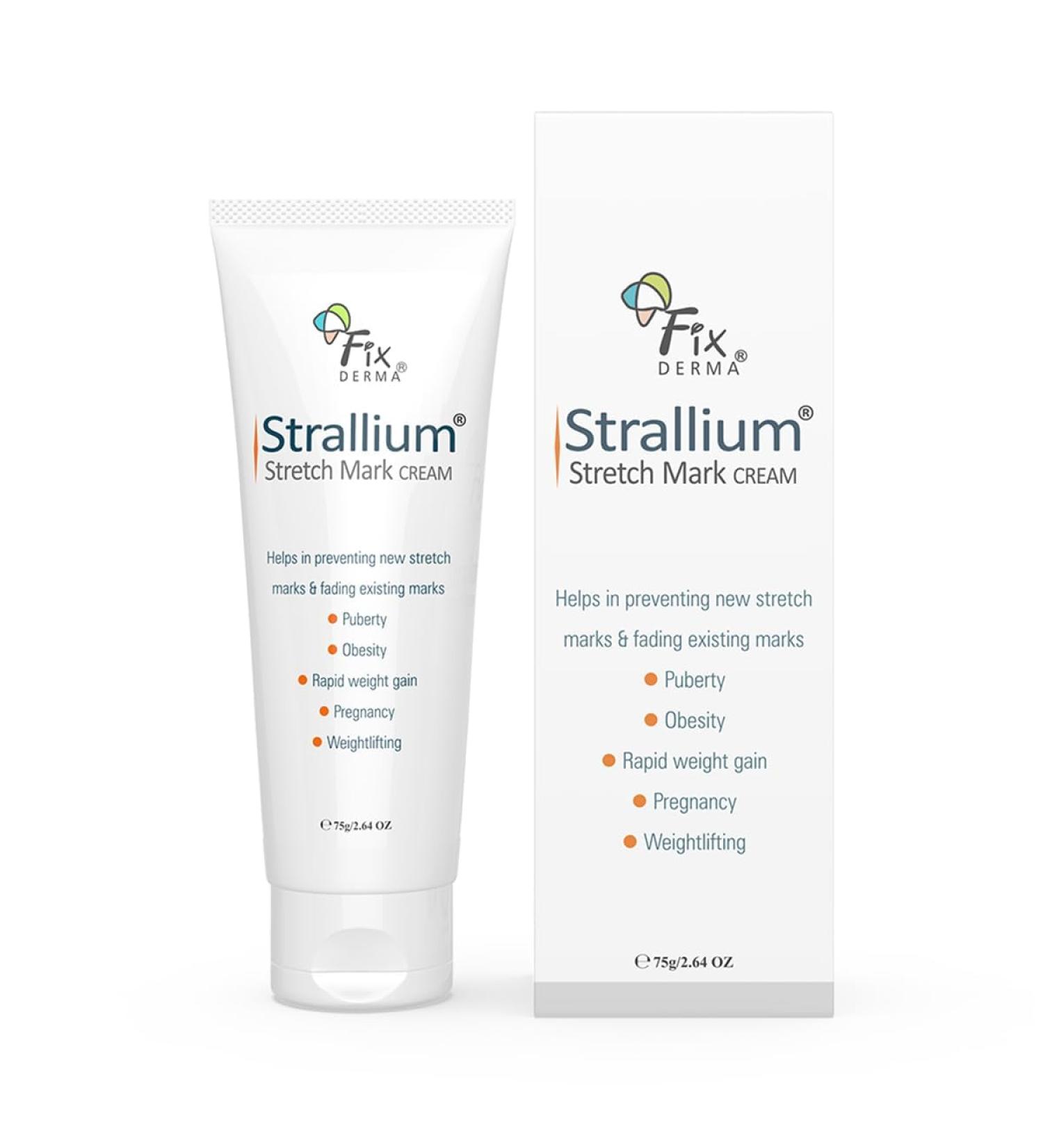 Fi-xderma Strallium Stretch Mark Cream | Remove Pregnancy Stretch Marks Scars & Moisturize | 75g for All Body Parts - Buy Online on GoSupps.com