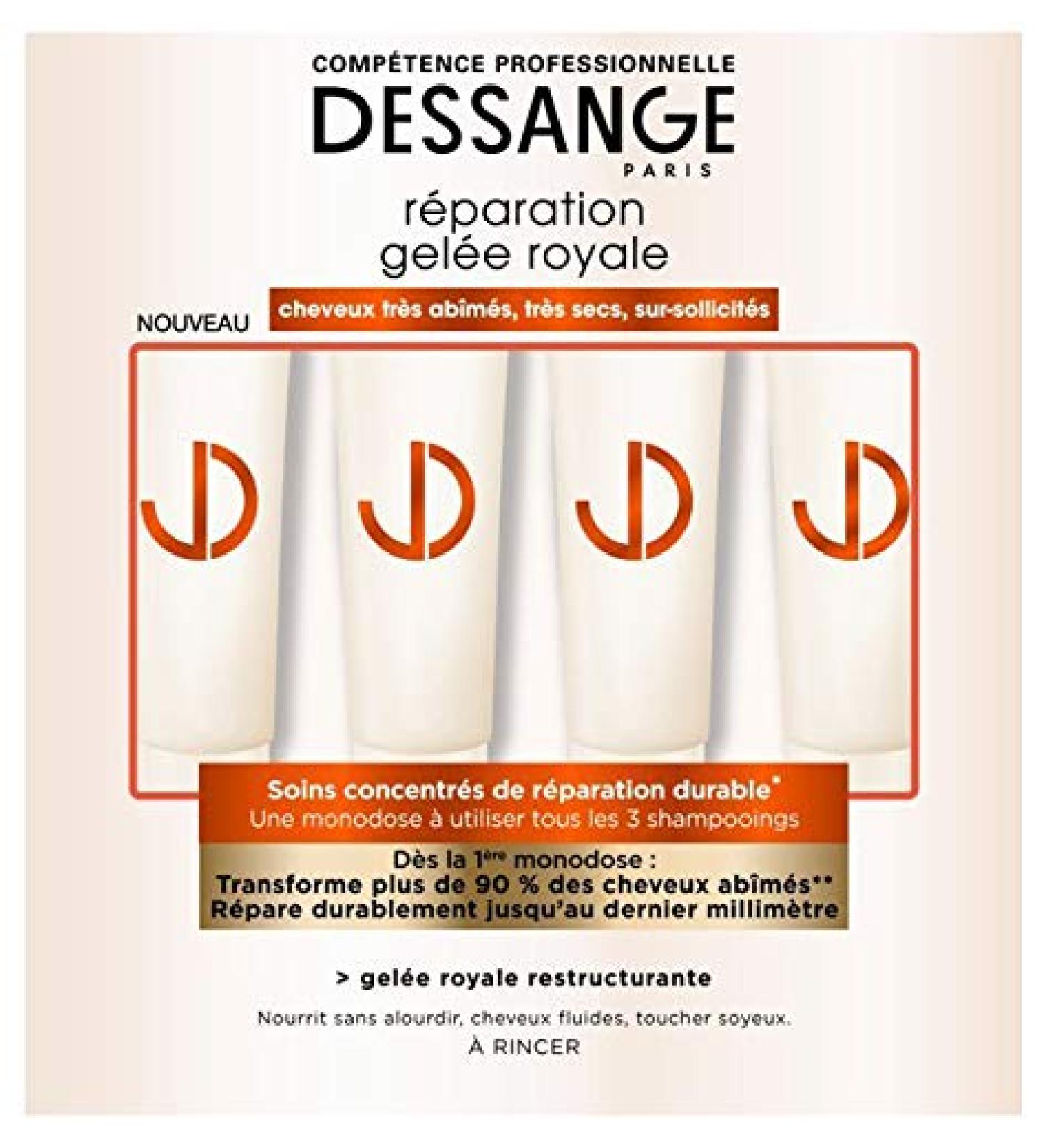 Dessange Concentrated Long-Lasting Repair Care, 4 Single-Doses x 15 ml