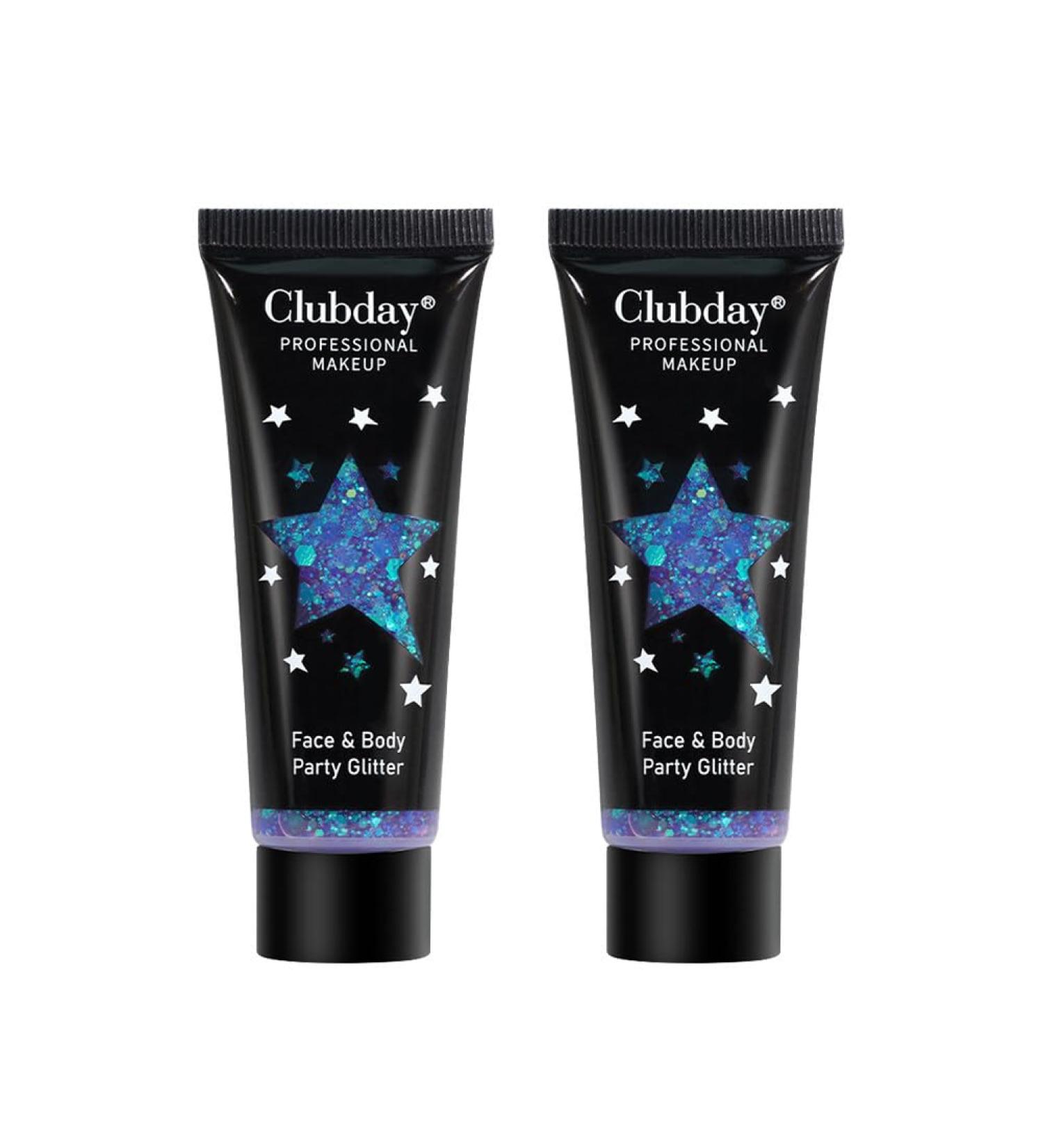 2 Pack Glitter Gel - Chunky Sequin Face Hair Nail & Lip Shimmer for Festival & Party Makeup - Long Lasting Eye Shadow - Buy Online on GoSupps.com