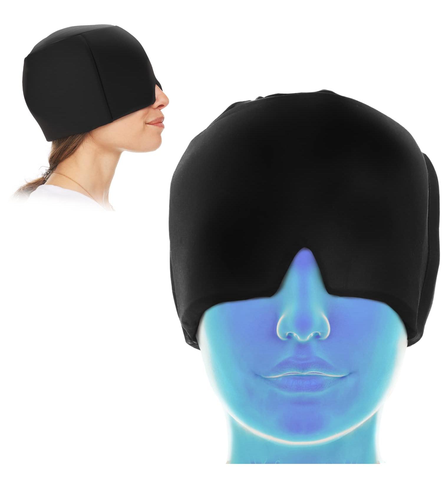 Form Fitting Migraine Relief Ice Head Wrap | Hot & Cold Therapy Hat for Headaches, Puffy Eyes, Sinus & Stress - Buy Online on GoSupps.com