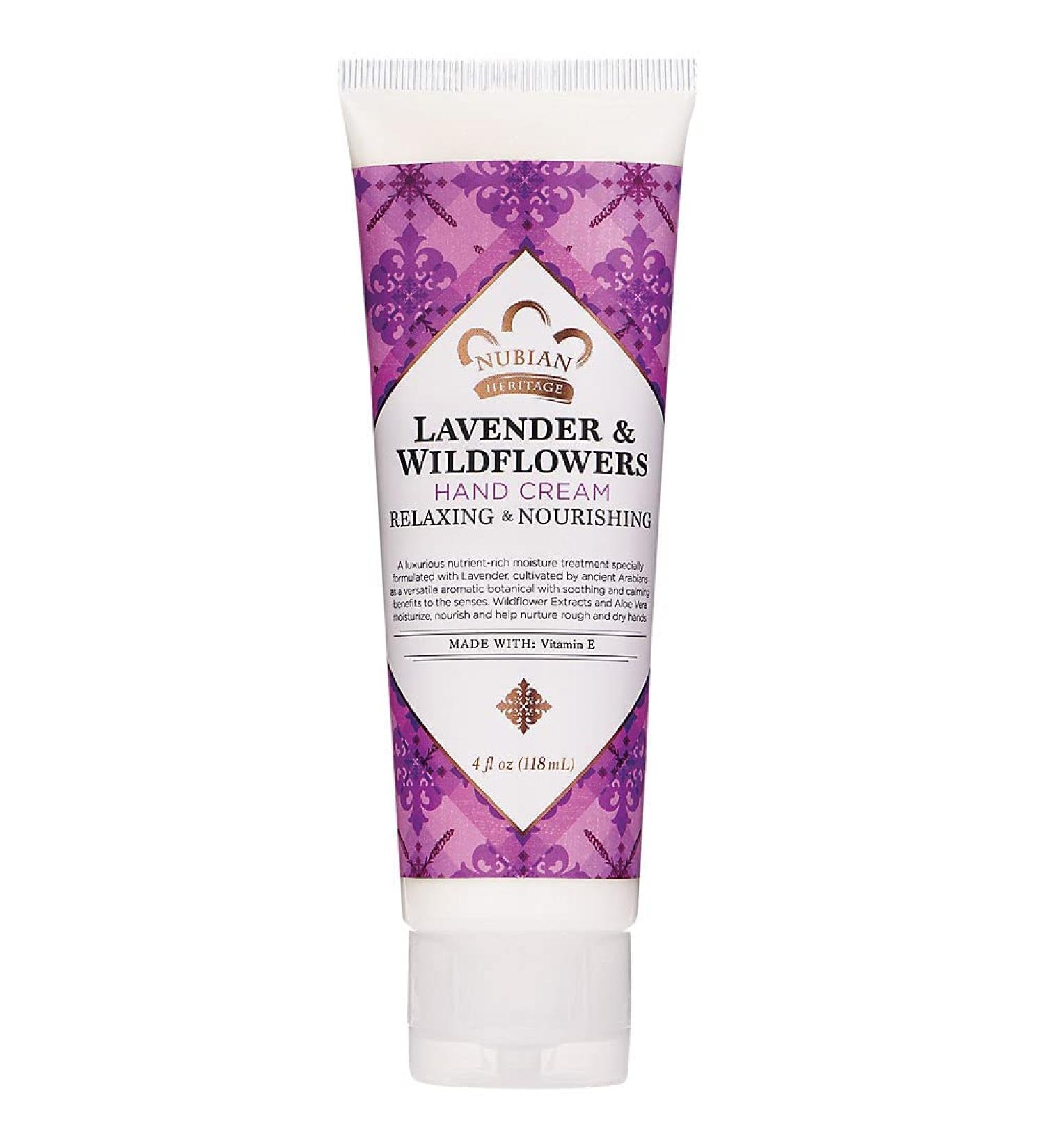 Nubian Heritage Hand Cream  Lavender and Wildflower  4 Ounce