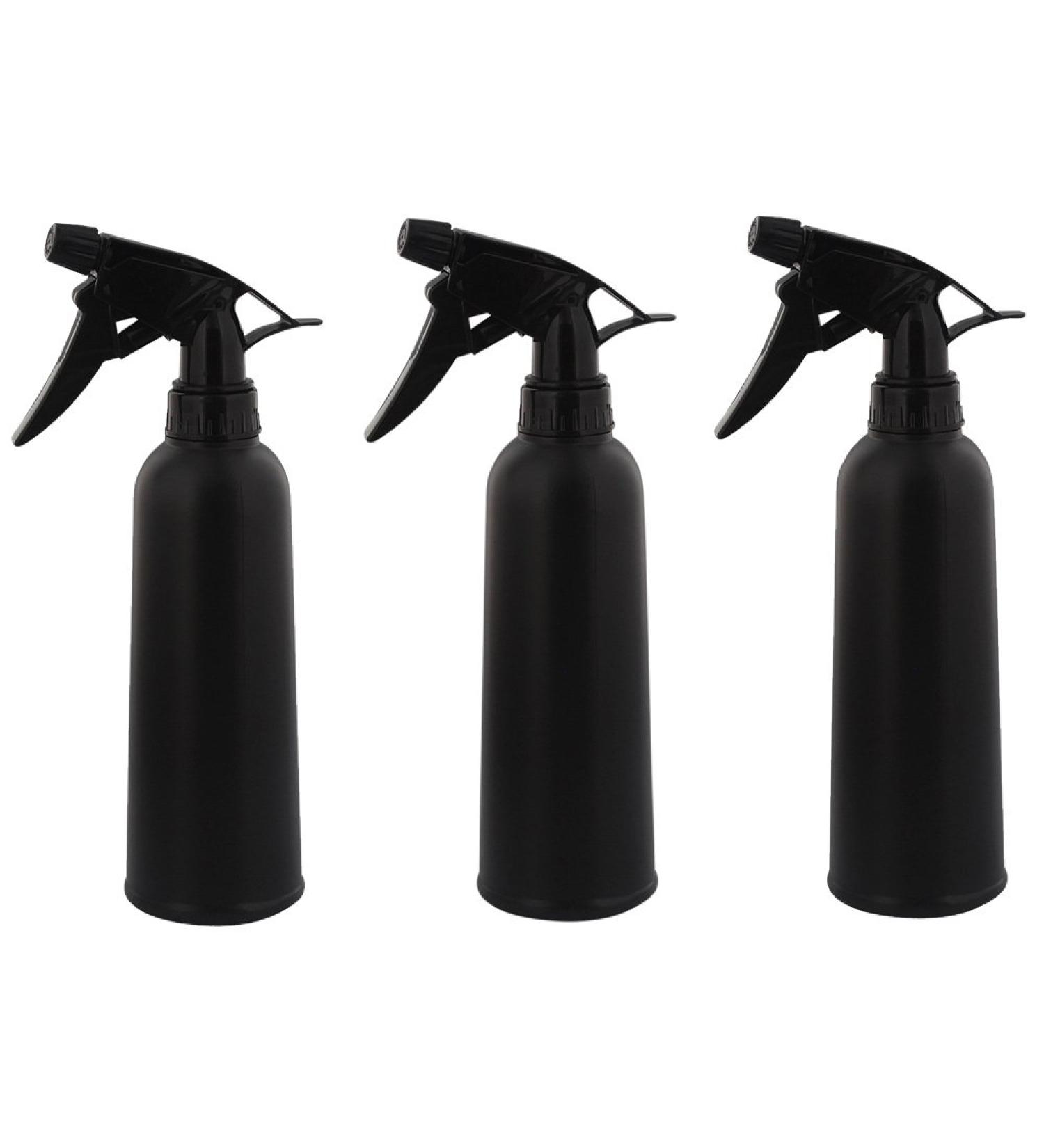 Kosmetex Black Matt Spray Bottle 350ml - Empty with Atomizer - Set of 3 for Perfect Dispensing - Buy Online on GoSupps.com