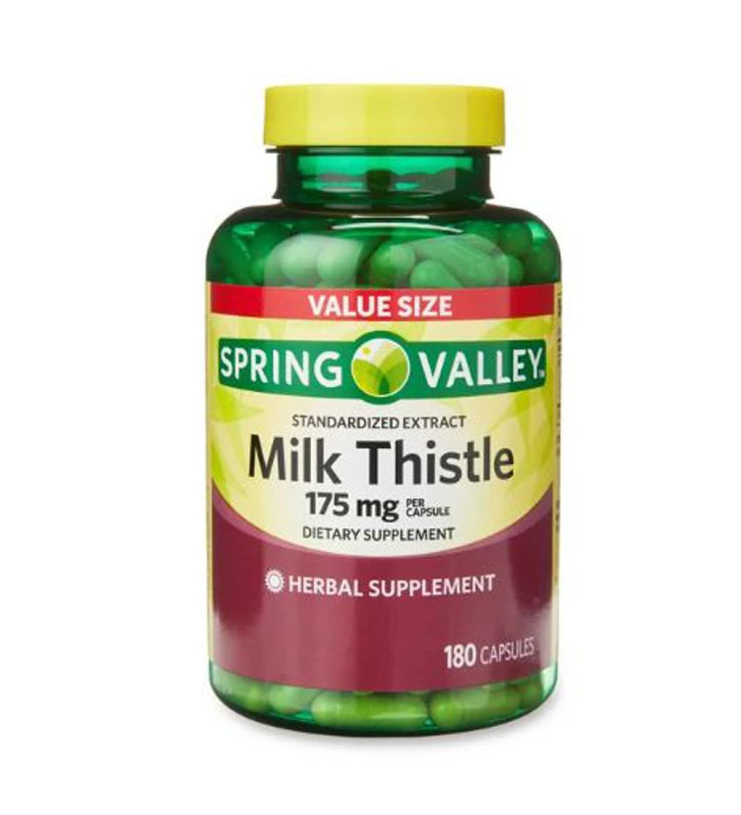 Spring Valley Milk Thistle 175mg - 180 Capsules | Liver Support Supplement - Buy Online on GoSupps.com