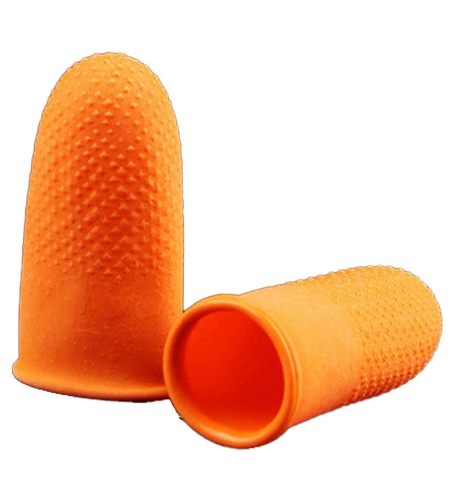 100Pcs Orange Rubber Anti-Slip Finger Cots - Disposable Protective Finger Covers for Easy Electronic Repair - Buy Online on GoSupps.com
