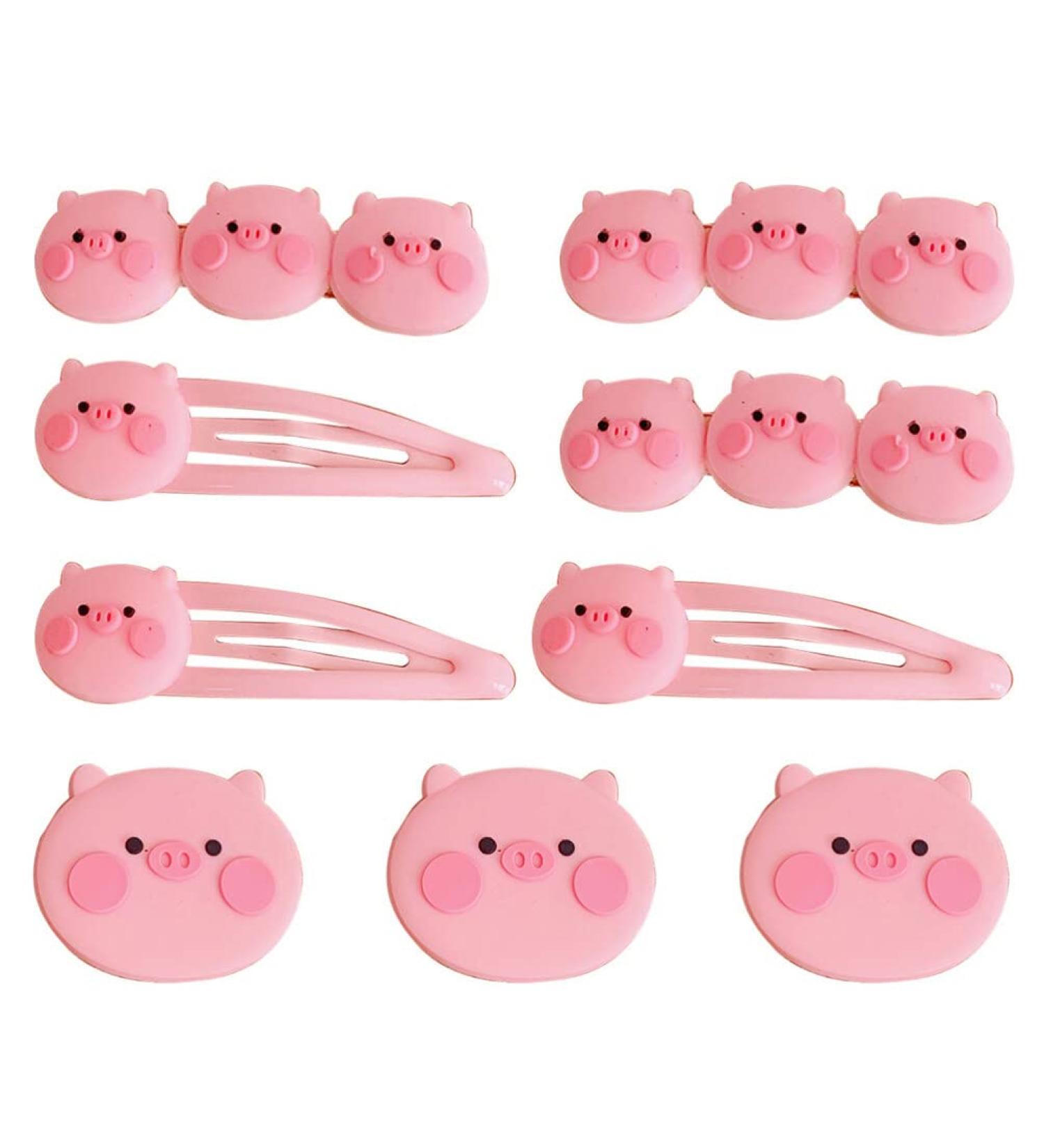 9Pcs Pink Hair Clips for Girls | Snap Barrettes & Bobby Side Clips | Toddler Kids Accessories for New Year & Holiday Parties - Buy Online on GoSupps.com