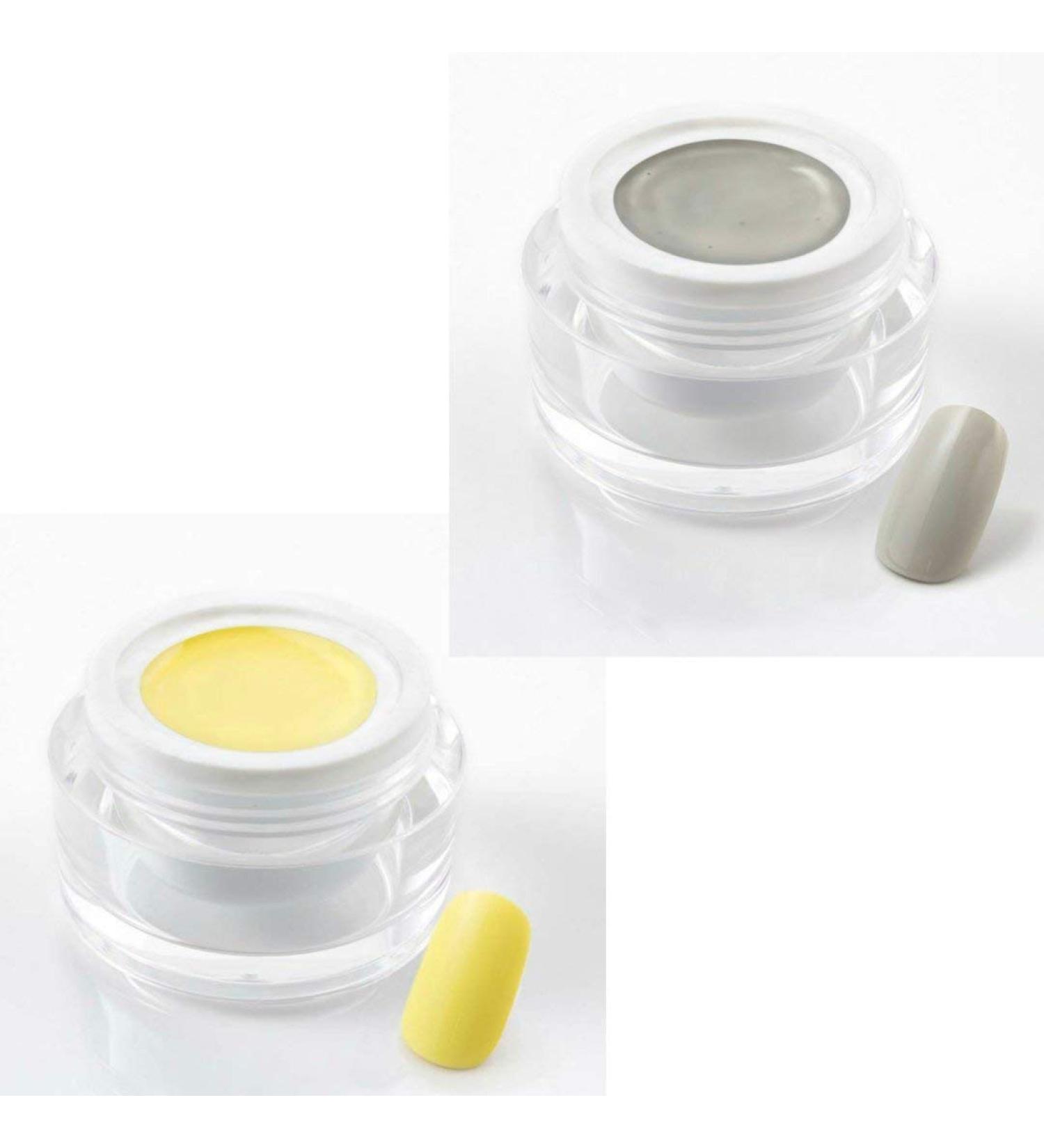 Great UV Gel Set - 2 x 5 ml - Creative Set Number 216 - Dirty grey and sunny yellow - KS-216