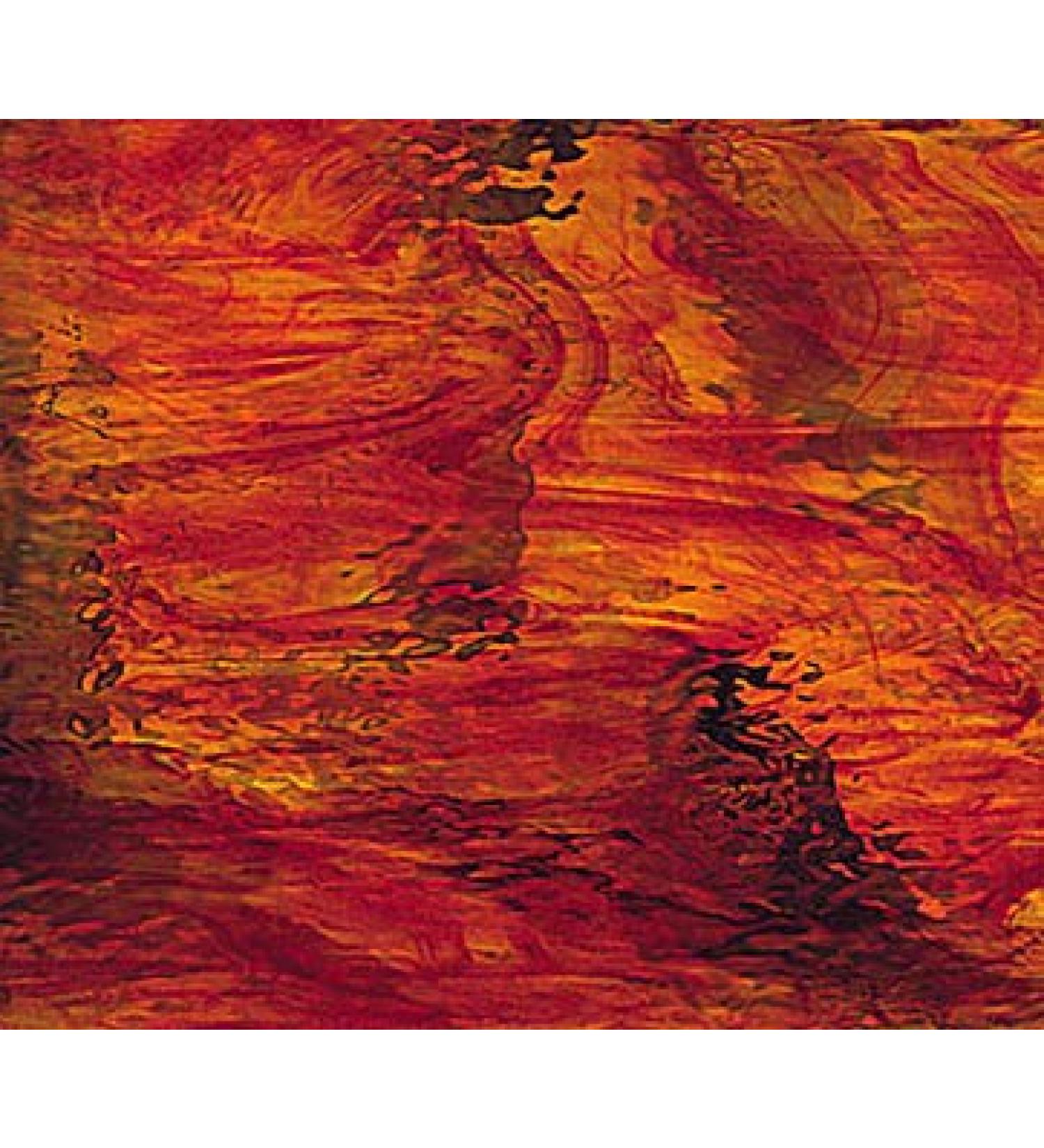 Oceanside Fusible Art Glass Sheet - Ruby Red/Amber Waterglass - 96 COE - 8" X 10" (.56sf) By Stallings Stained Glass