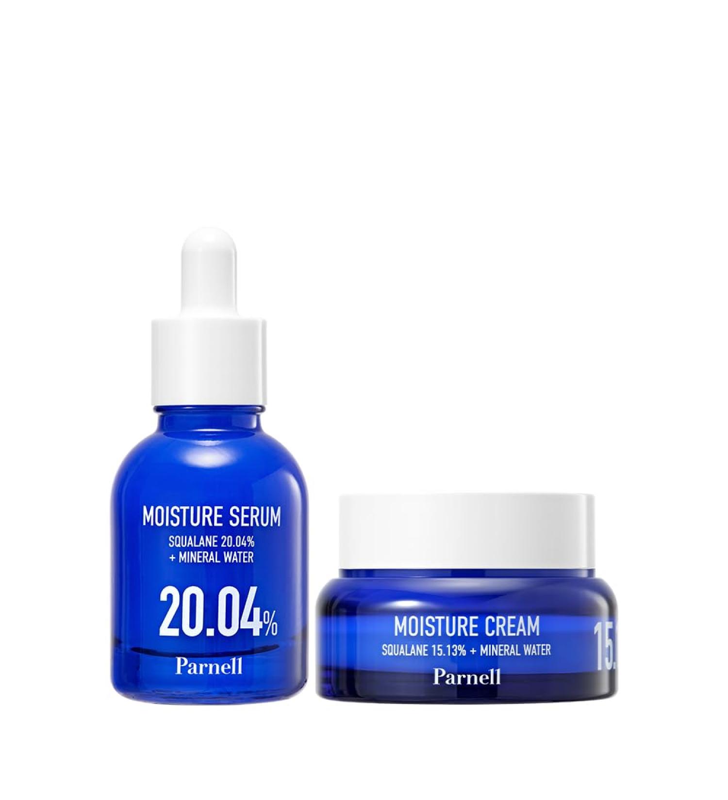 Parnell Squalane Hydrating Duo | Serum 20% & Cream 15% Set | Mineral Water High Potency Squalane for Deep Moisture Lock & Skin Barrier Support K-Beauty - Buy Online on GoSupps.com