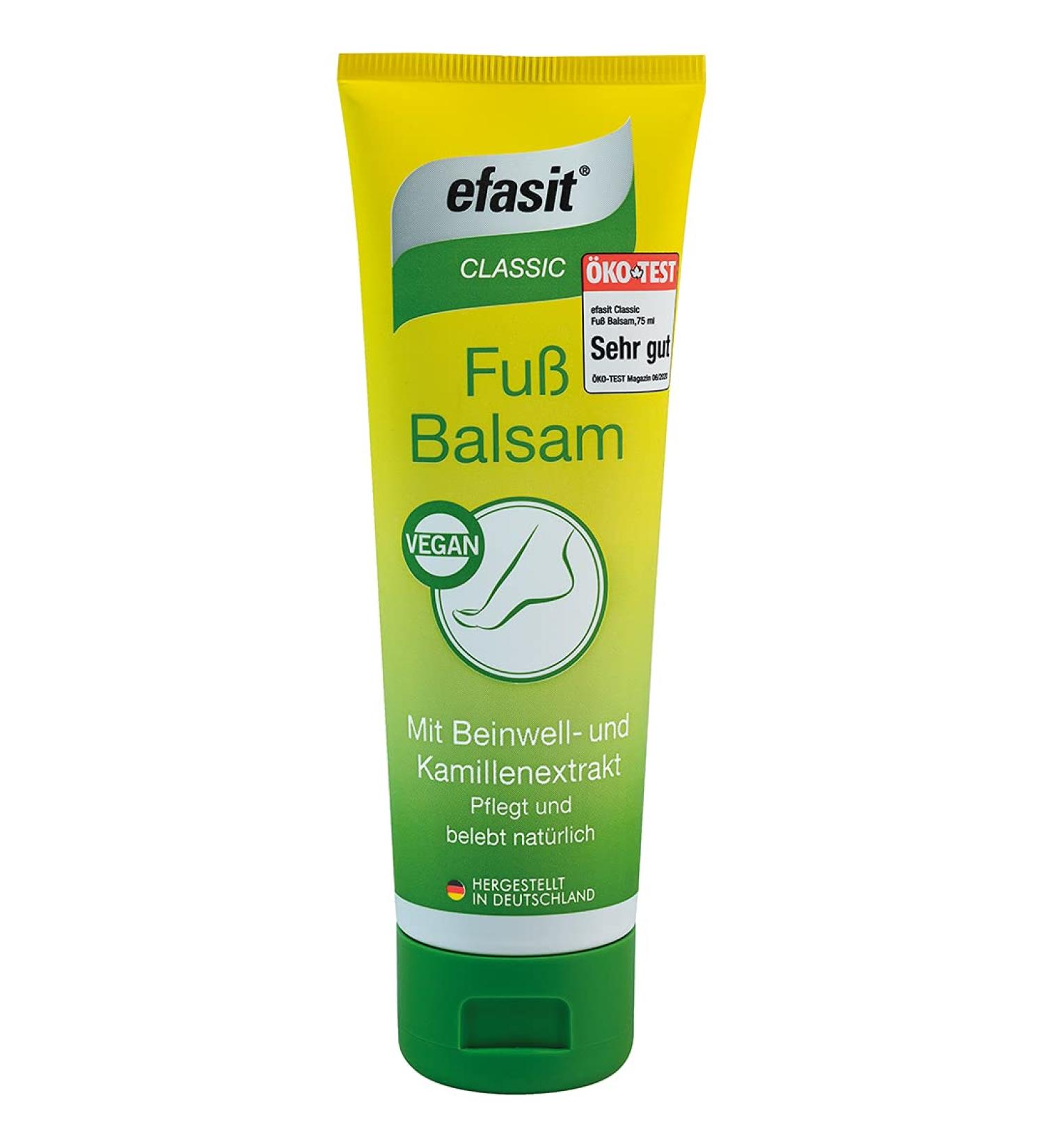 efasit foot balm foot cream for dry feet and for daily care with comfrey chamomile jojoba and rosemary oil vegan