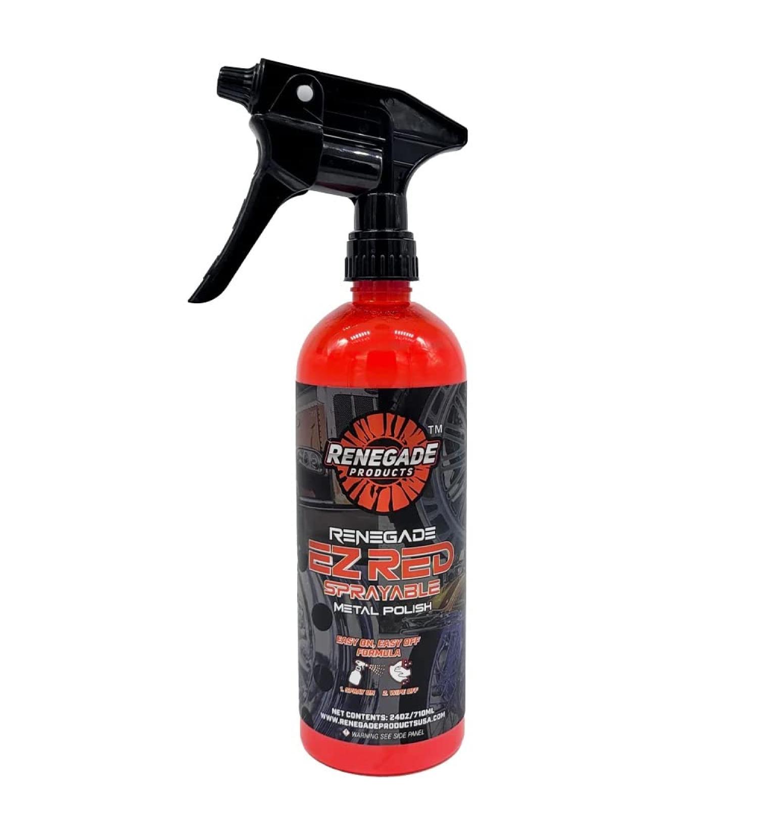 Renegade Products USA EZ Red Sprayable Metal Polish - 24oz Stainless Steel, Aluminum, Chrome Cleaner & Restorer - Buy Online on GoSupps.com